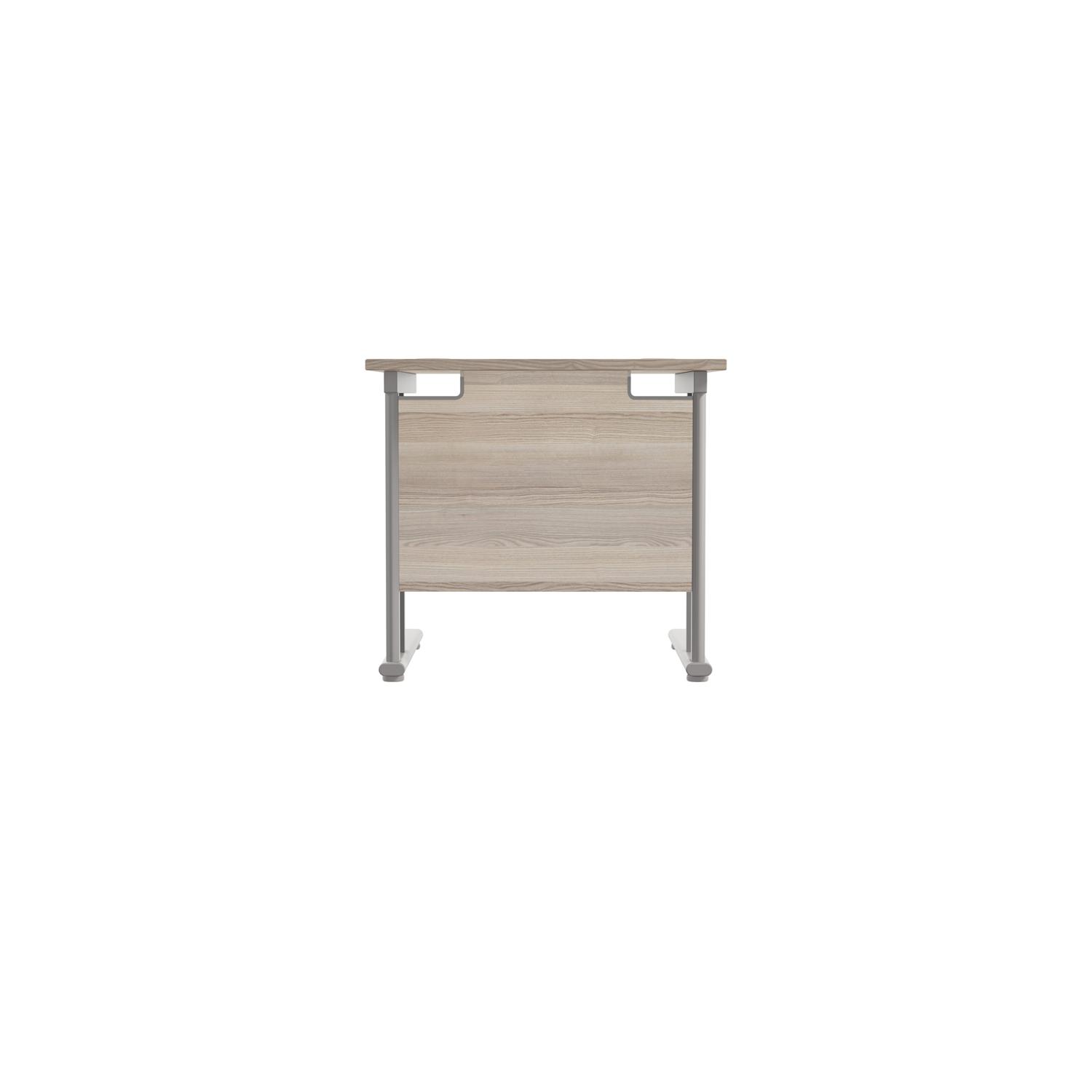 Twin Upright Rectangular Desk: 800mm Deep  800X800 Grey Oak/Silver