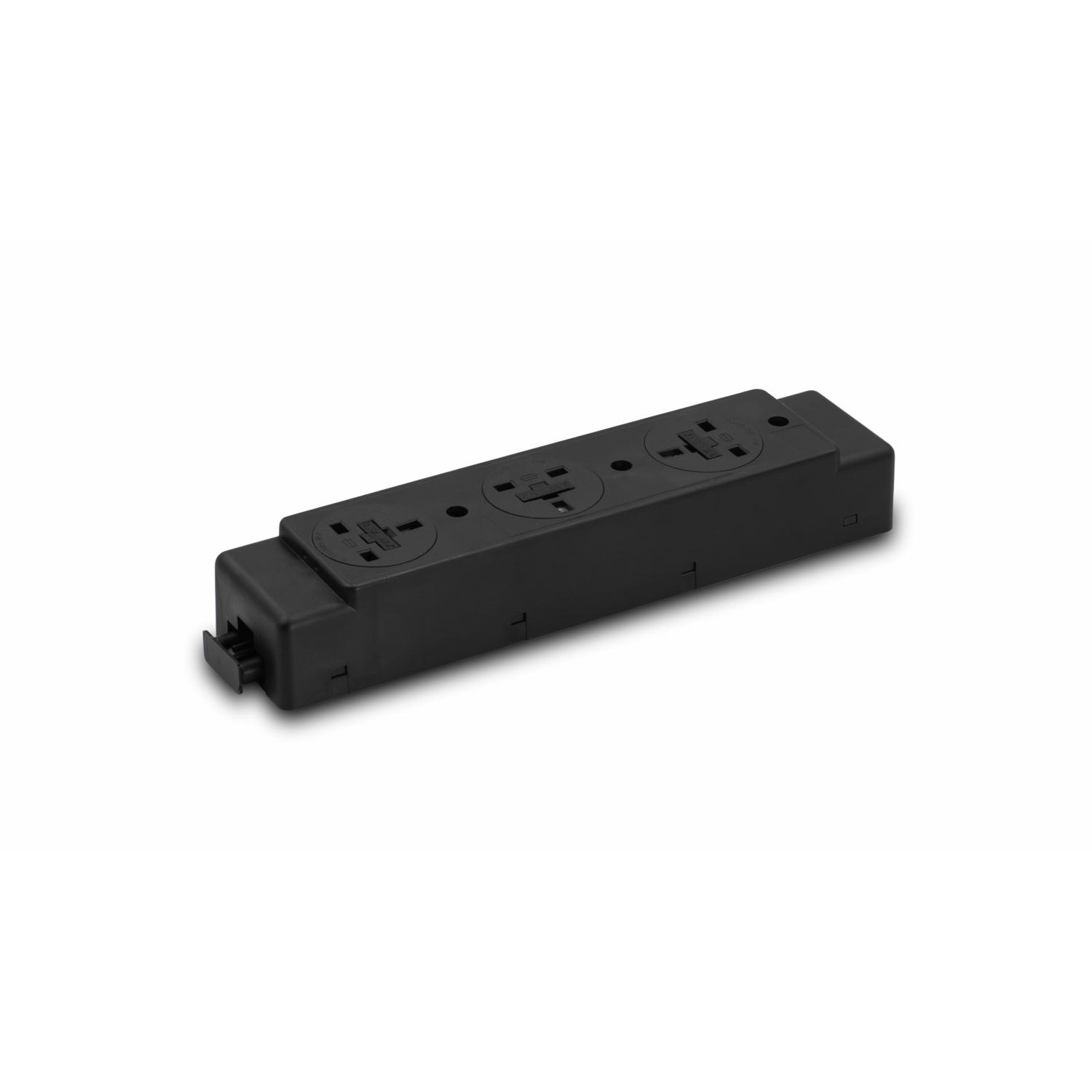 Under Desk Power Module 3 x UK Power Sockets Black
