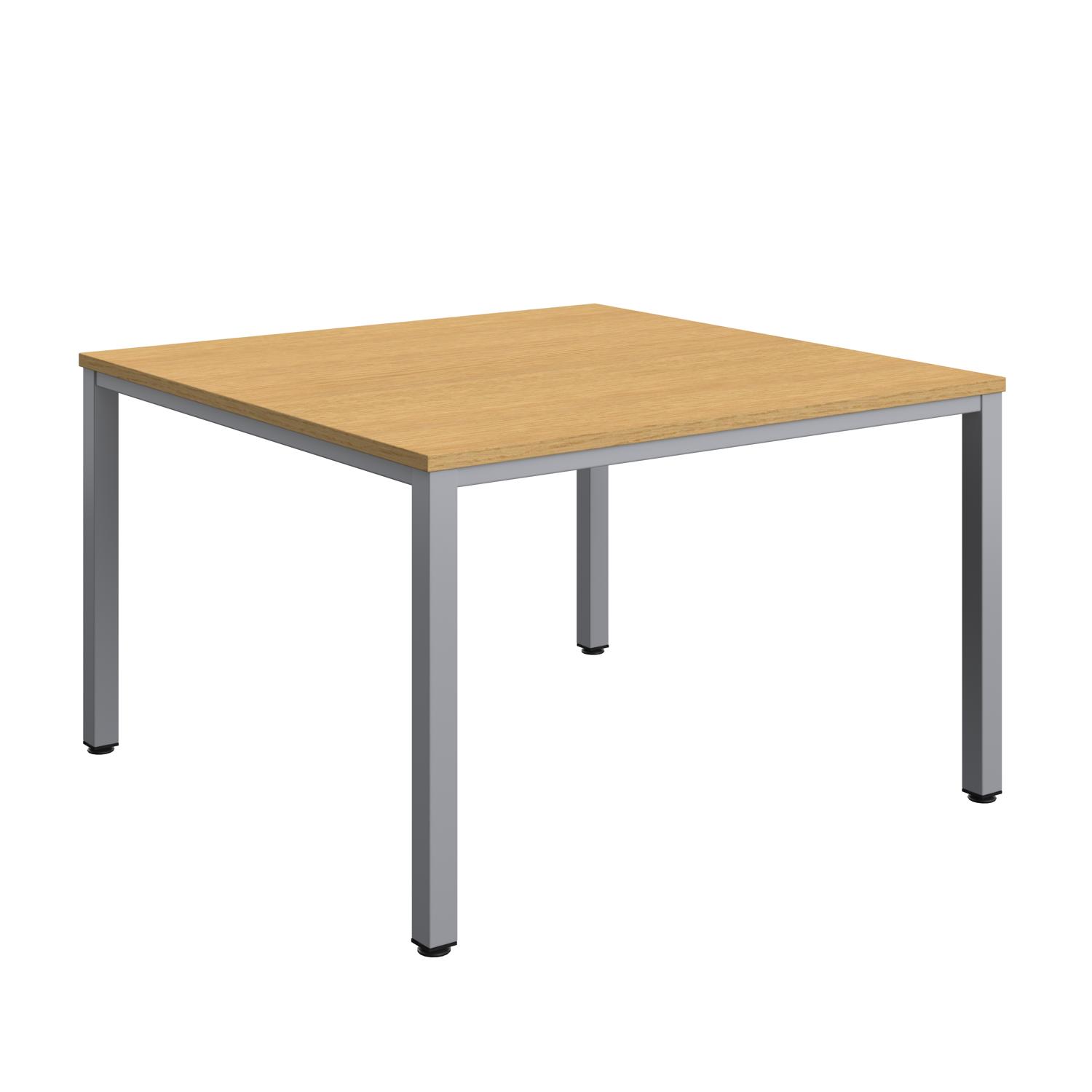 Fraction Infinity Square Meeting Table  1200 X 1200 Sorano Oak/Silver