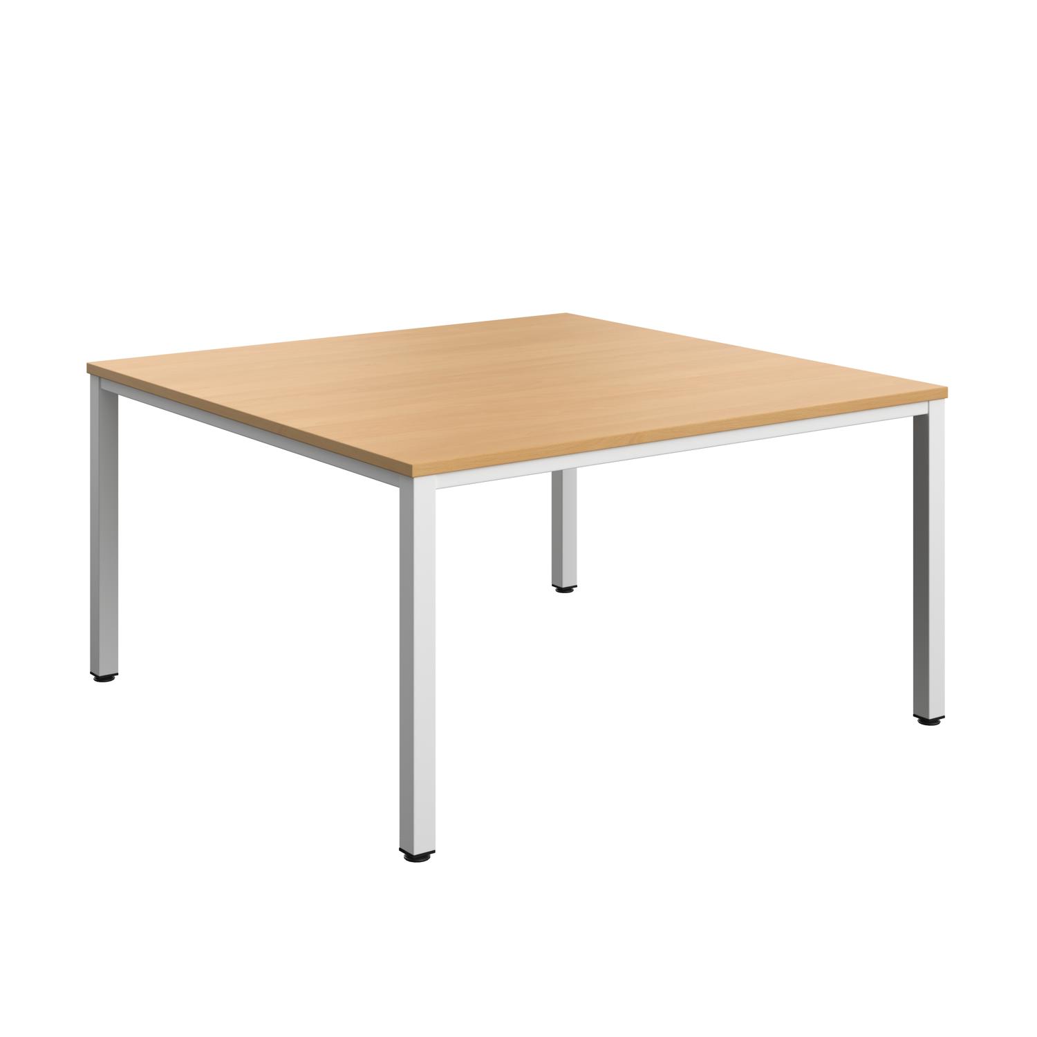 Fraction Infinity Square Meeting Table  1400 X 1400 Ellmau Beech/White