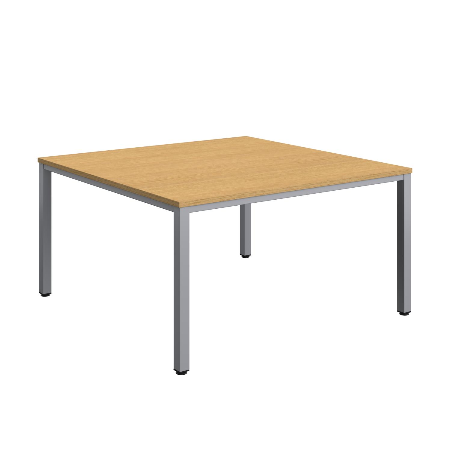 Fraction Infinity Square Meeting Table  1400 X 1400 Sorano Oak/Silver