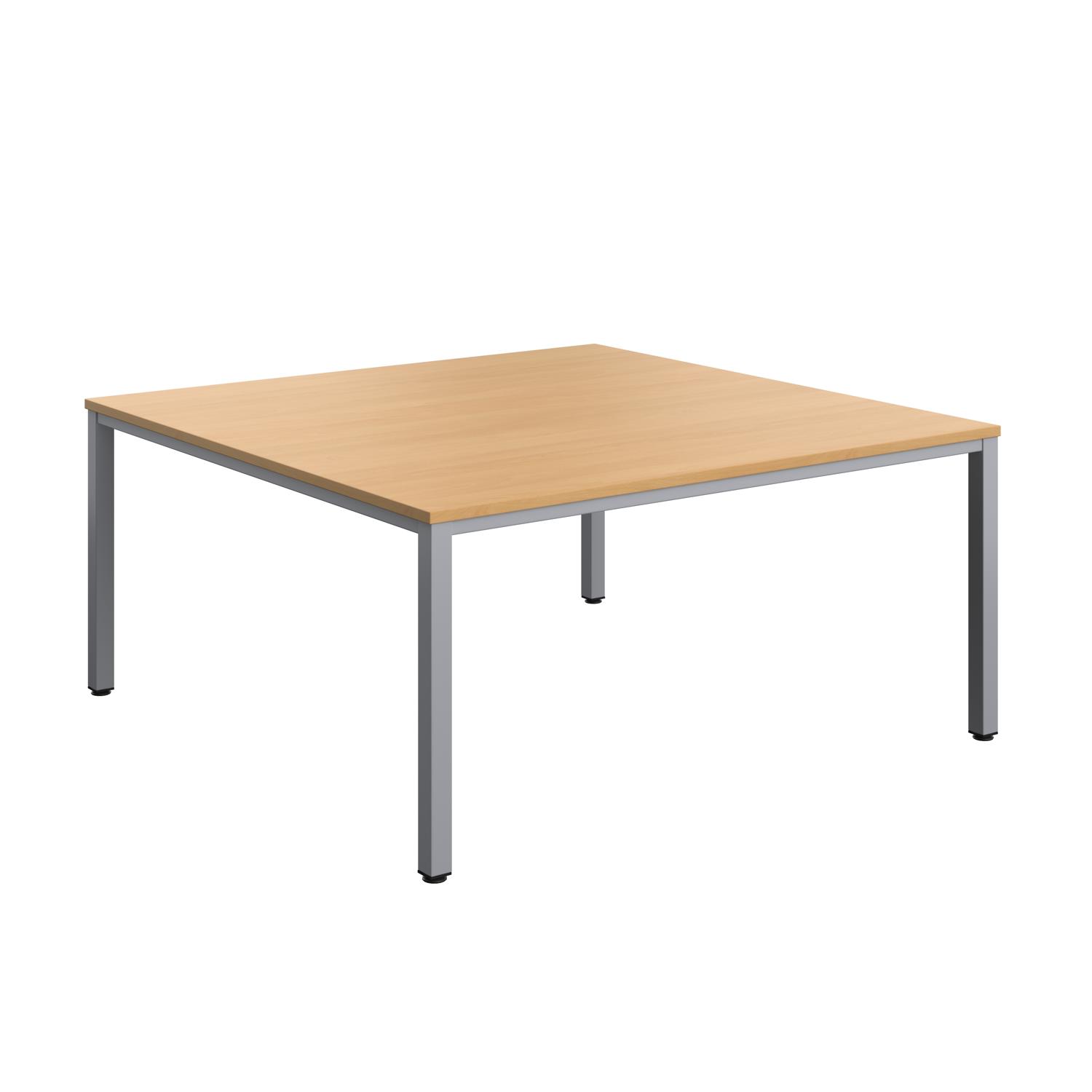 Fraction Infinity Square Meeting Table  1600 X 1600 Ellmau Beech/Silver