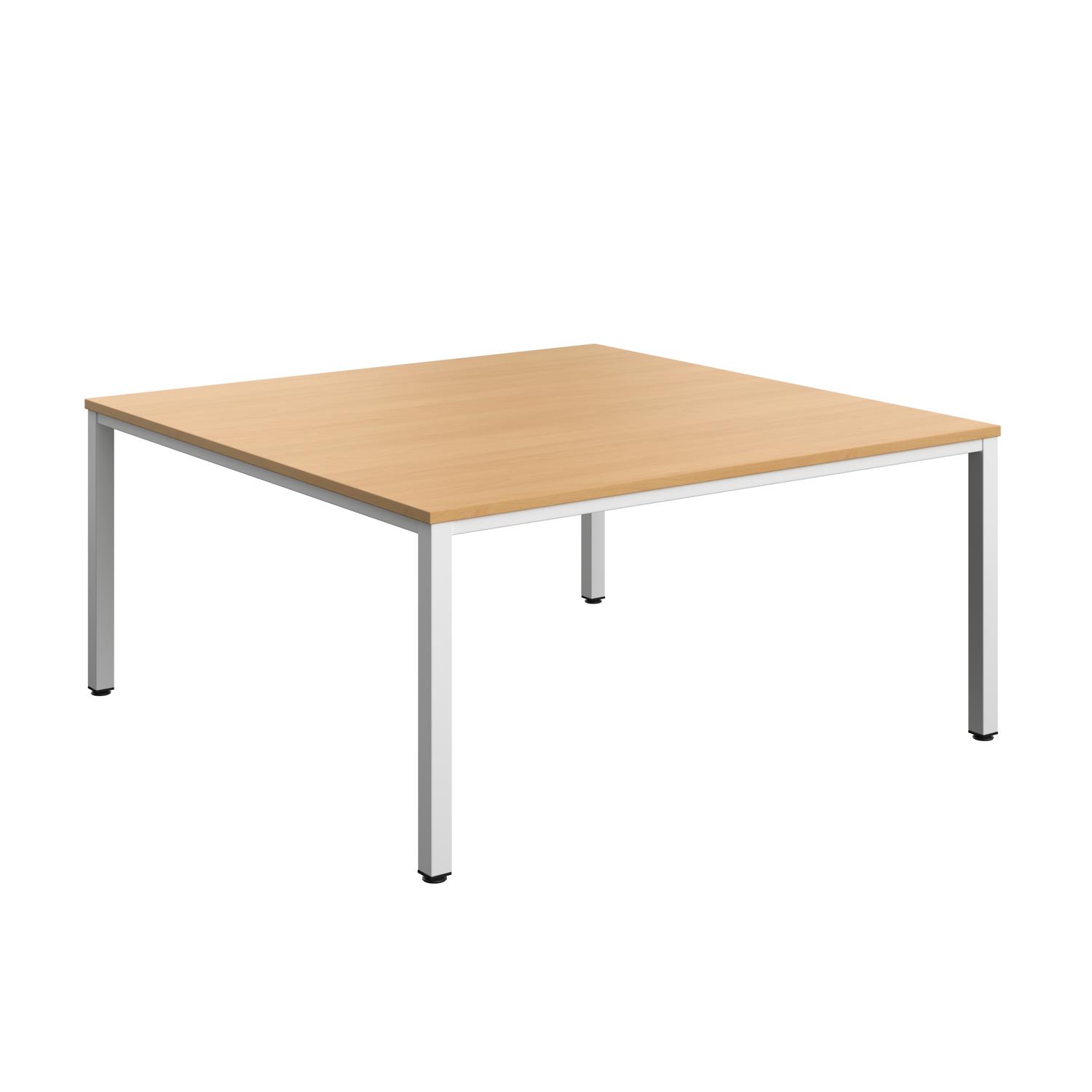 Fraction Infinity Square Meeting Table  1600 X 1600 Ellmau Beech/White