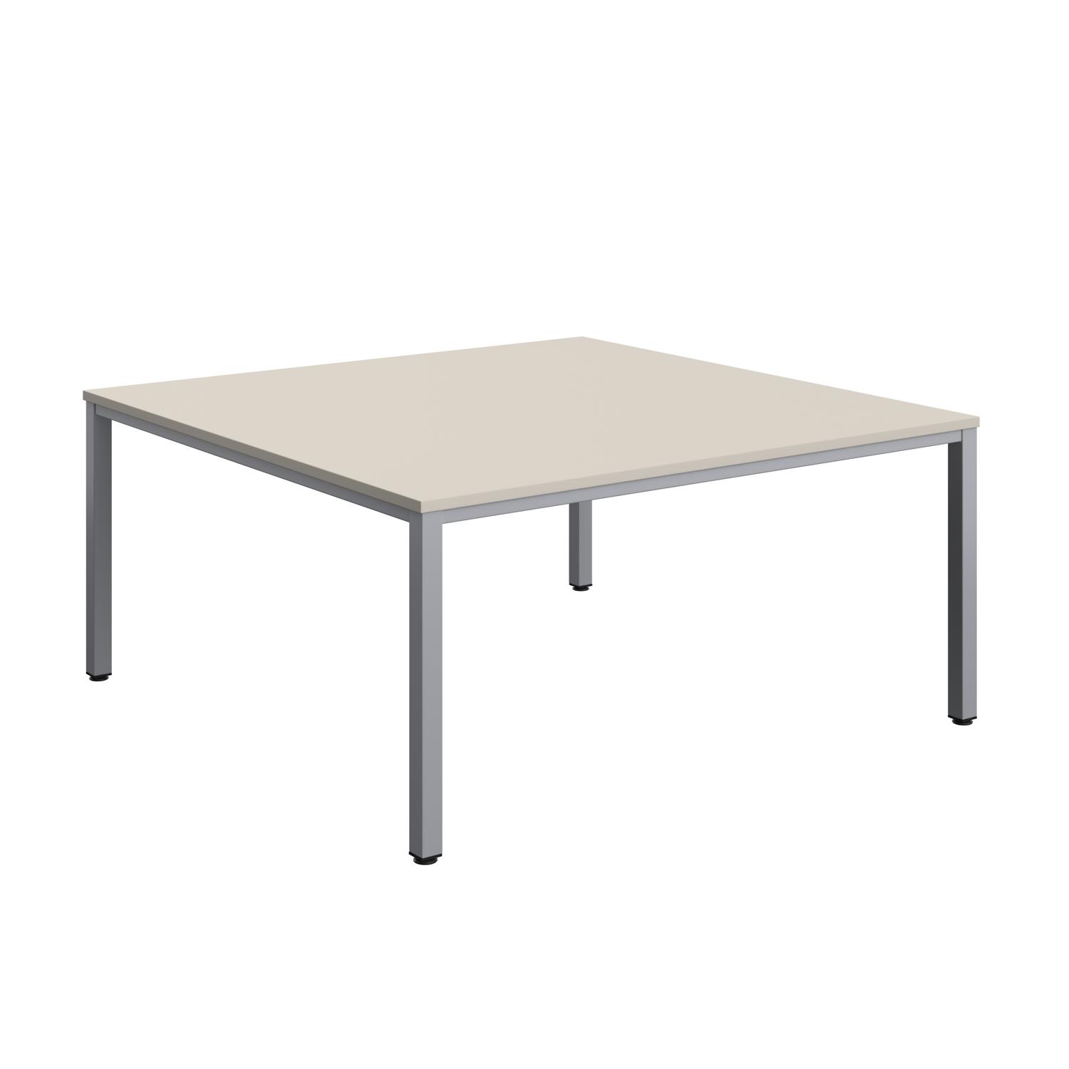 Fraction Infinity Square Meeting Table  1600 X 1600 Grey/Silver
