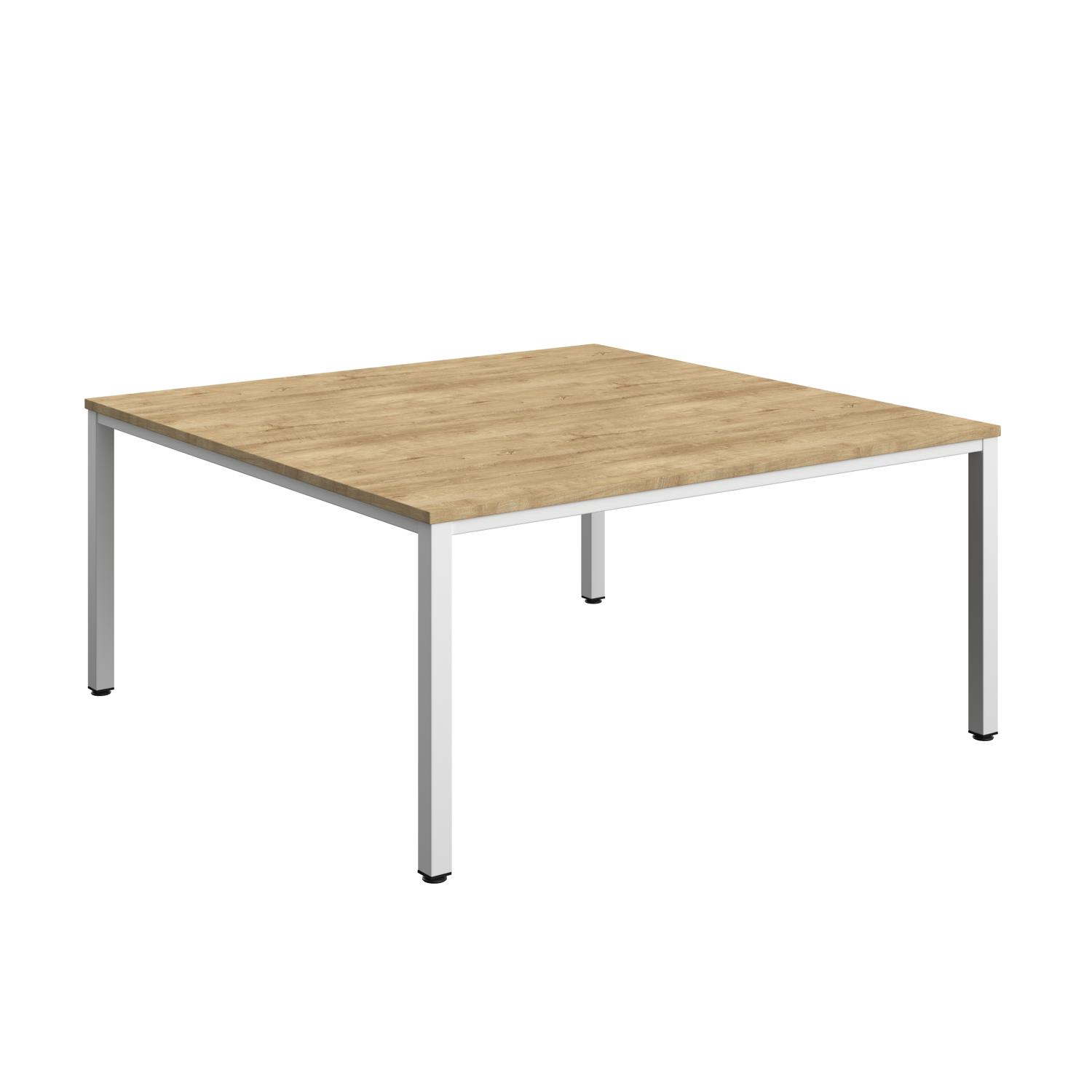 Fraction Infinity Square Meeting Table  1600 X 1600 Natural Nebraska Oak/White