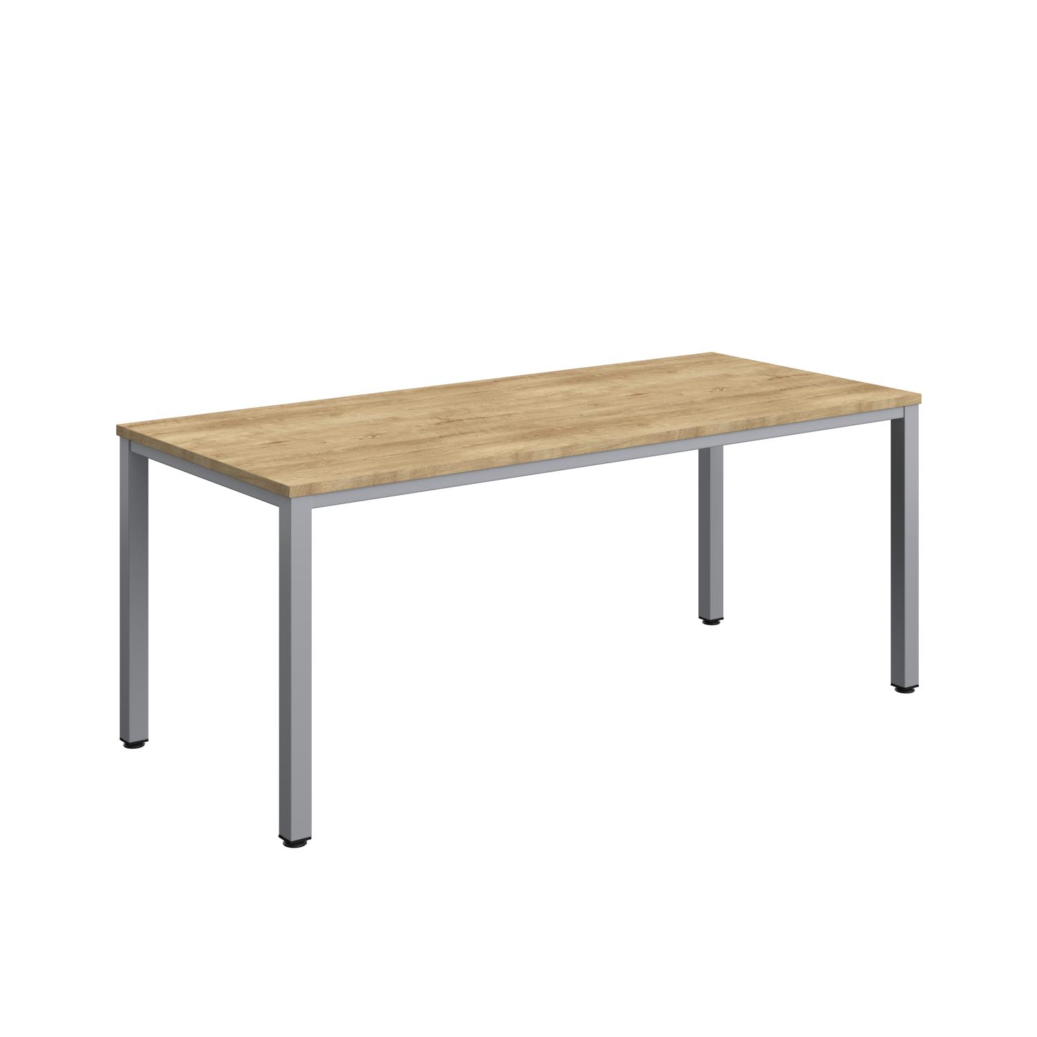 Fraction Infinity Rectangular Meeting Table  1800 X 800 Natural Nebraska Oak/Silver