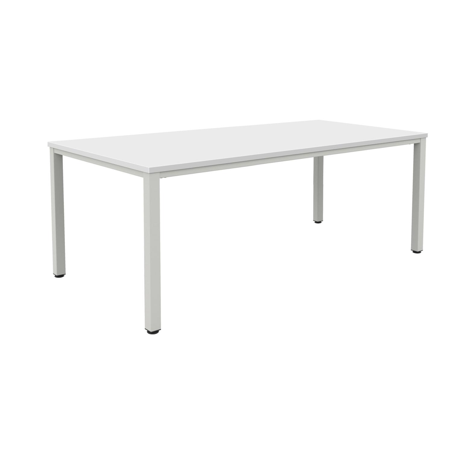 Fraction Infinity Rectangular Meeting Table  1800 X 800 White/Silver