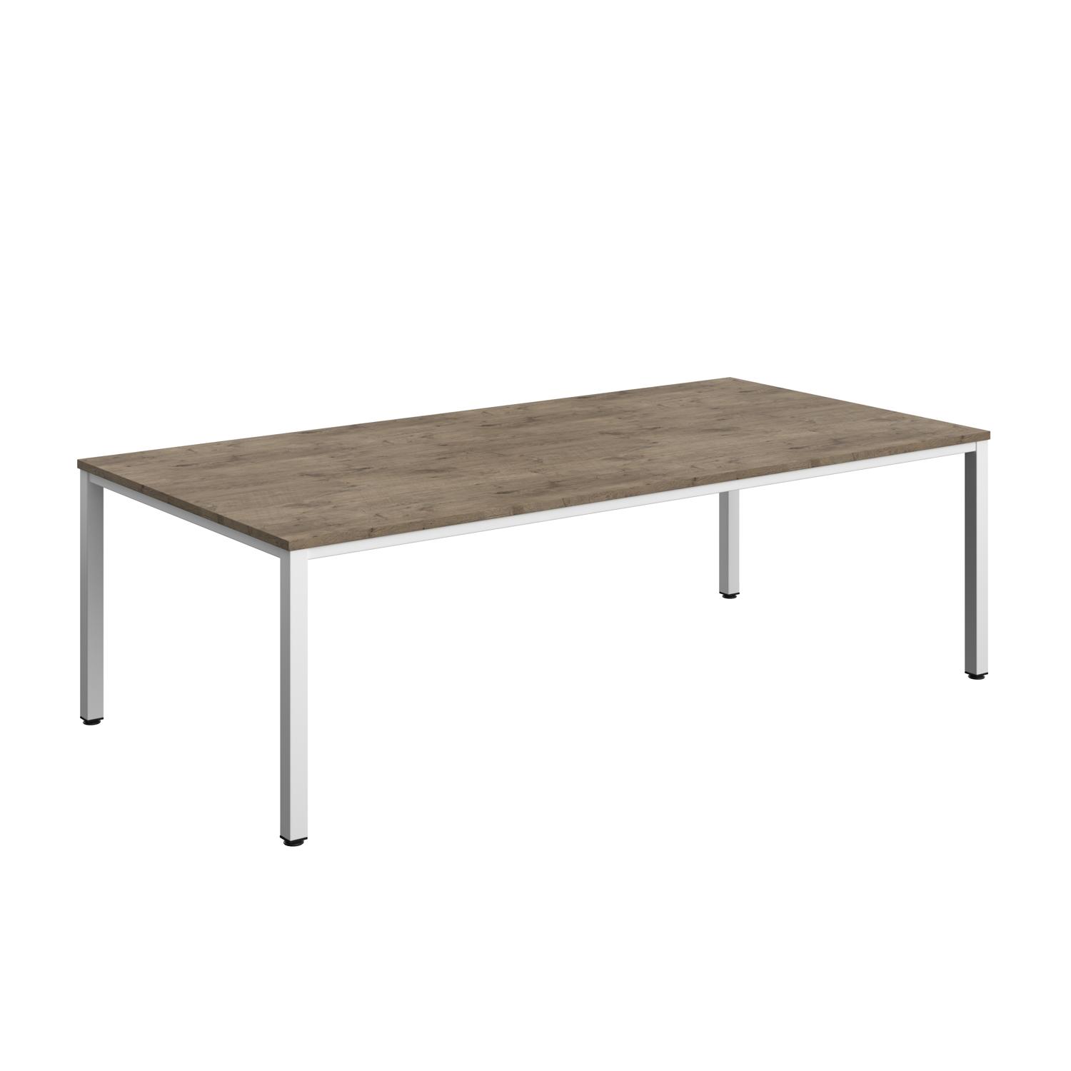 Fraction Infinity Rectangular Meeting Table  2400 X 1200 Grey Nebraska Oak/White