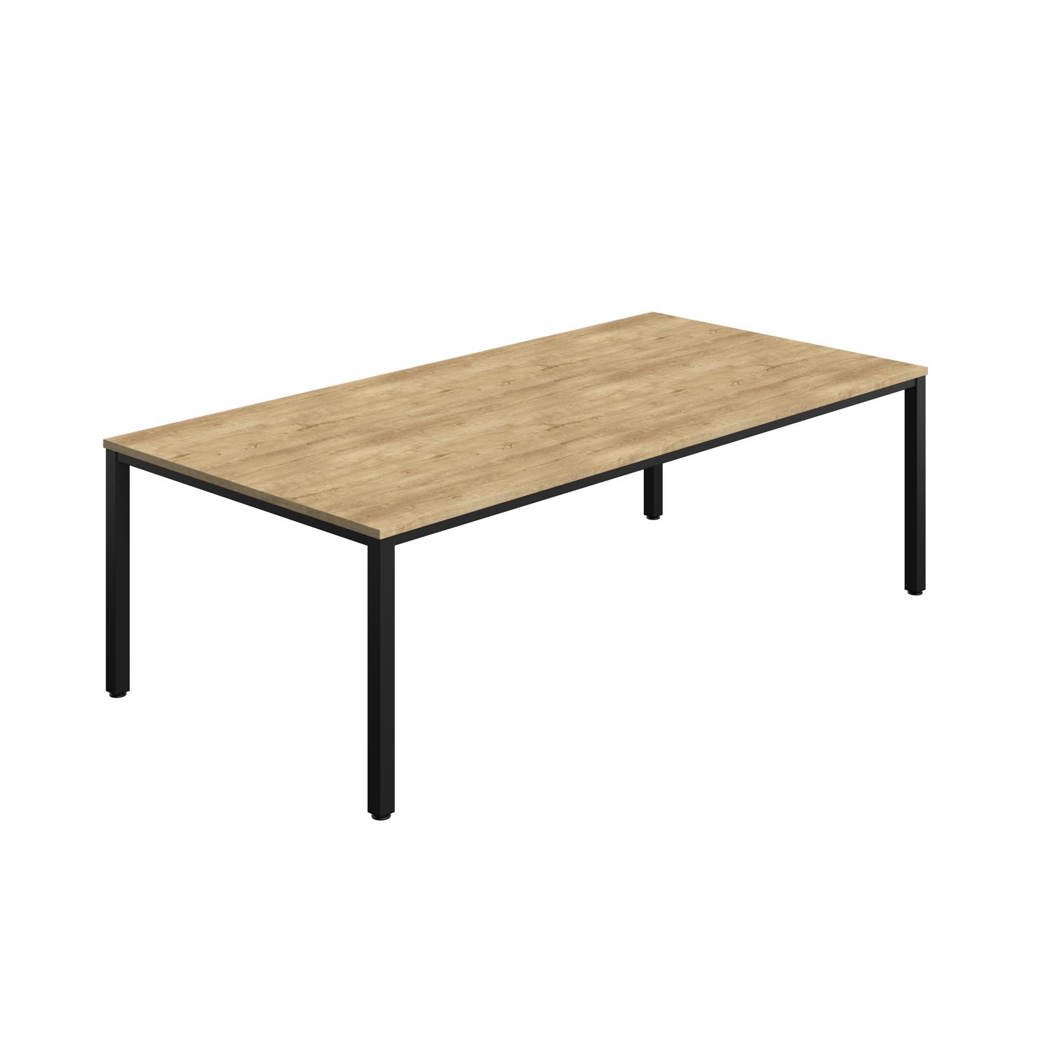 Fraction Infinity Rectangular Meeting Table  2400 X 1200 Natural Nebraska Oak/Black
