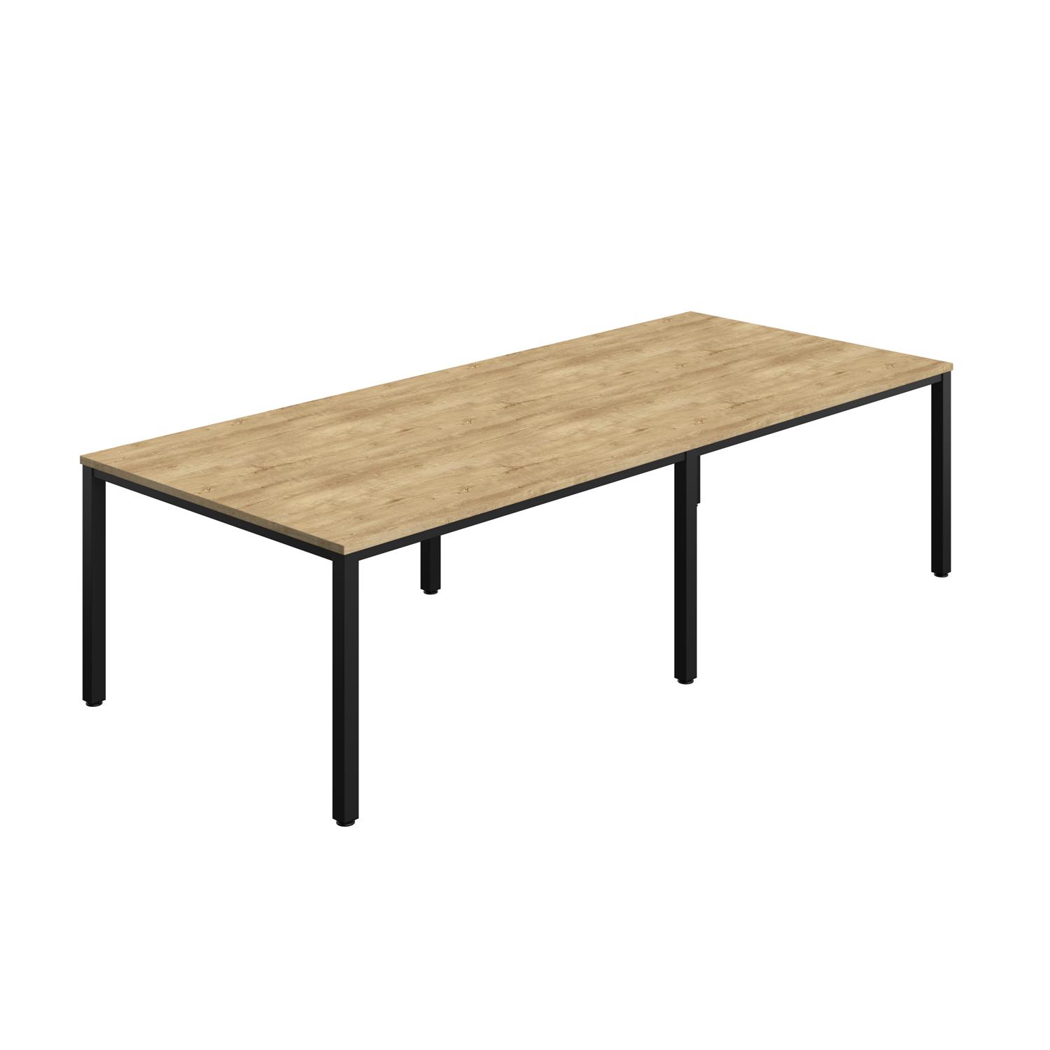 Fraction Infinity Rectangular Meeting Table  2800 X 1200 Natural Nebraska Oak/Black