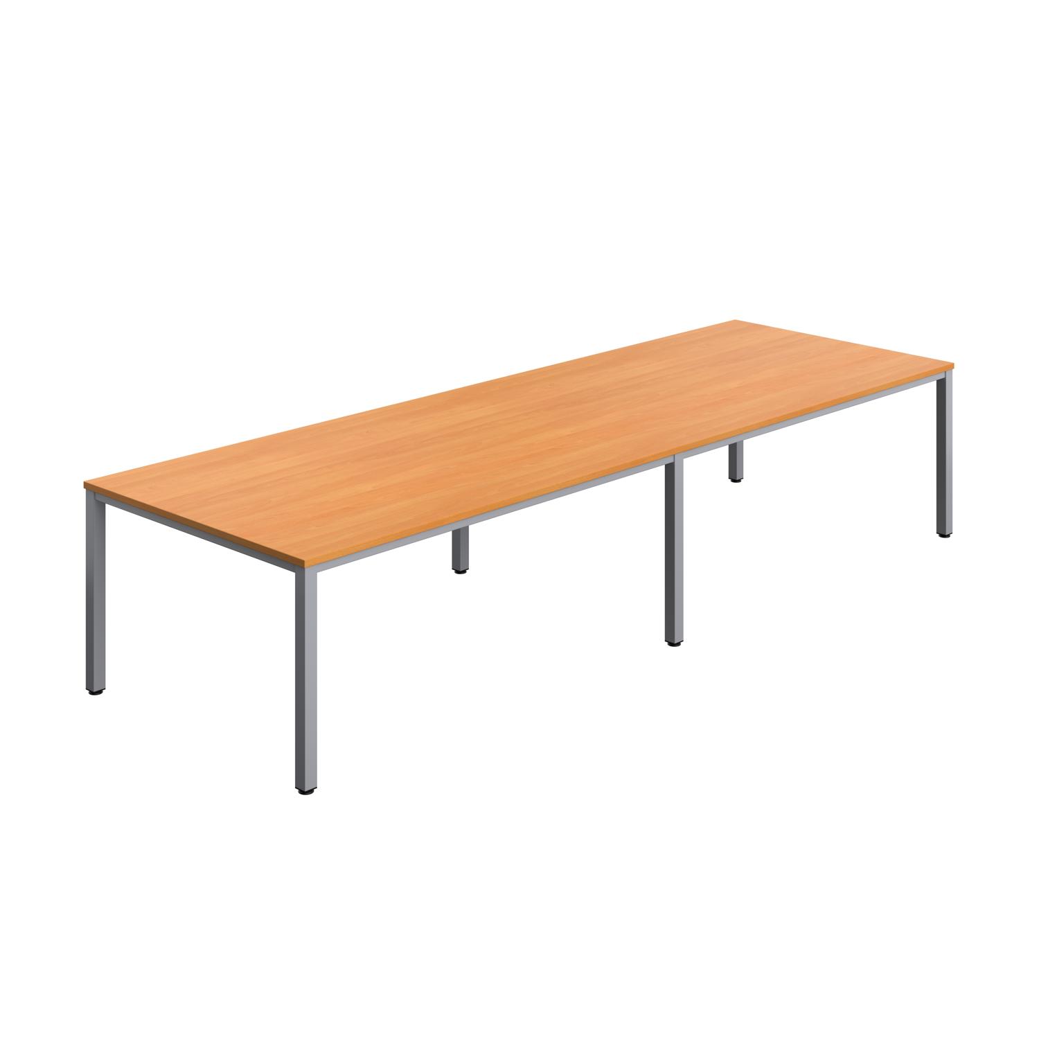 Fraction Infinity Rectangular Meeting Table  3600 X 1200 Beech/Silver