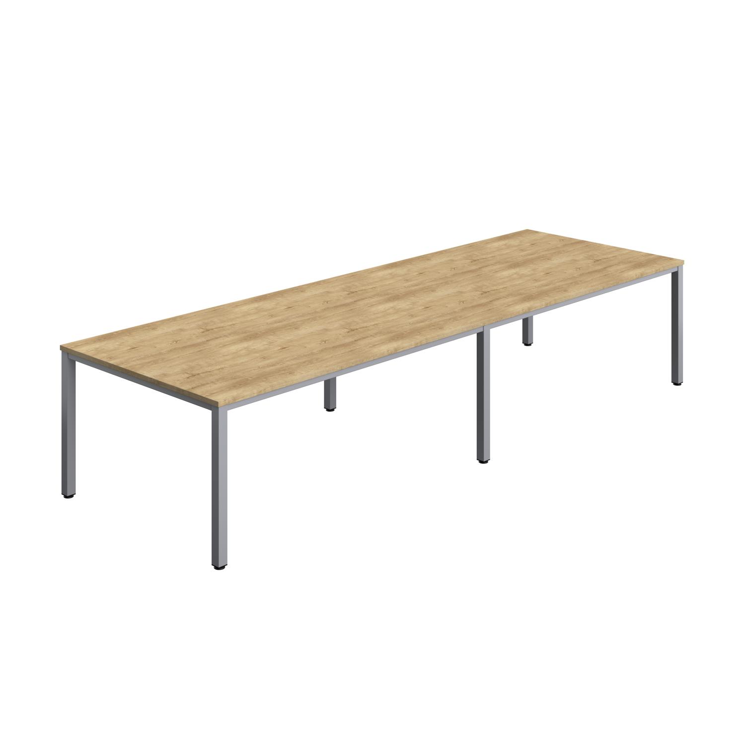 Fraction Infinity Rectangular Meeting Table  3600 X 1200 Natural Nebraska Oak/Silver
