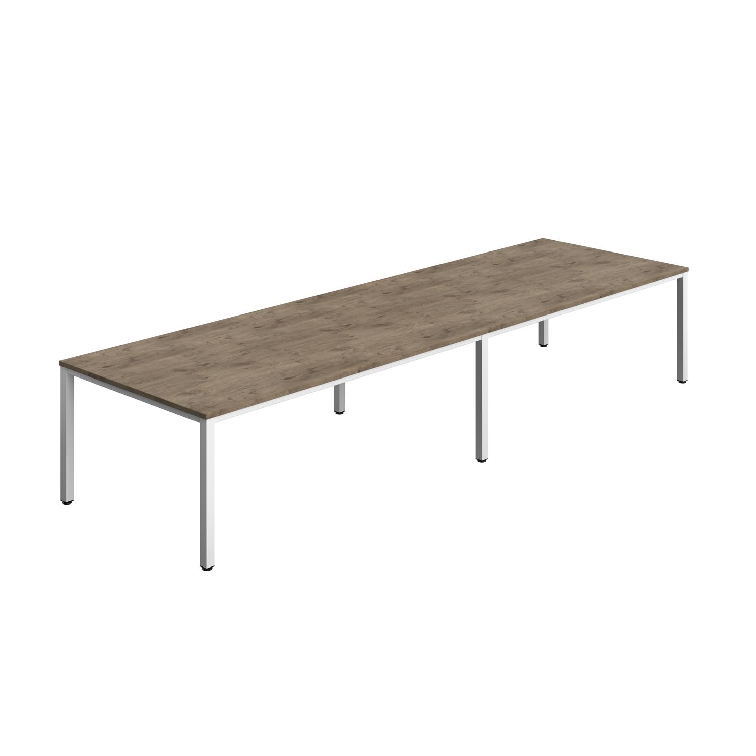 Fraction Infinity Rectangular Meeting Table  4000 X 1200 Grey Nebraska Oak/White