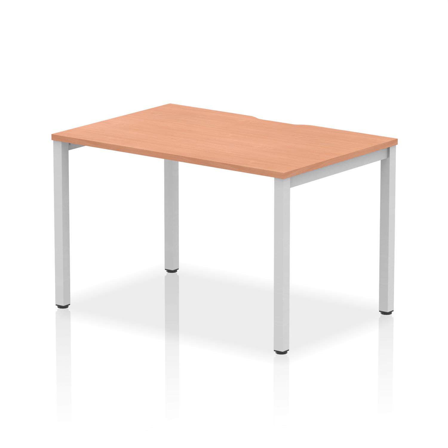 Evolve Plus 1200mm Single Starter Office Bench Desk Beech Top Silver Frame