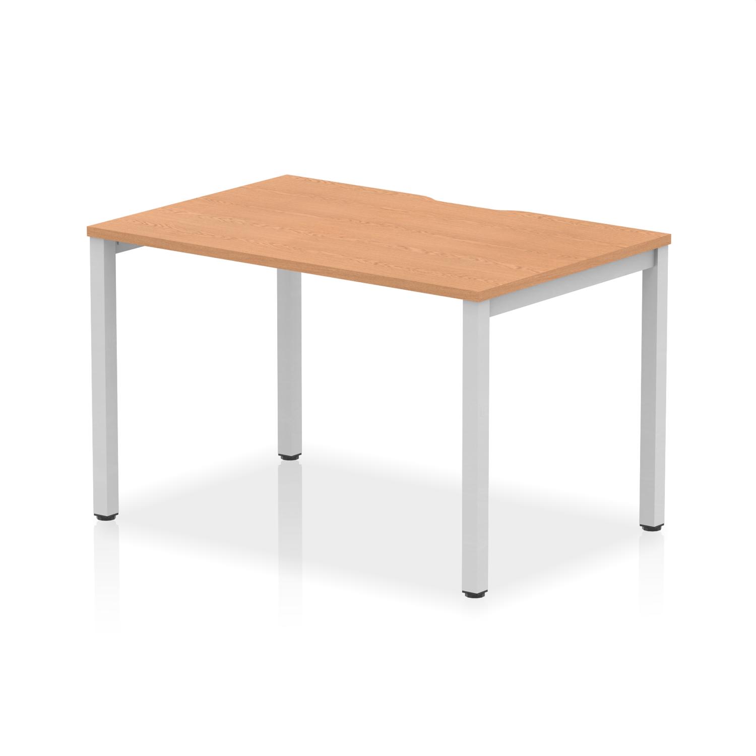 Evolve Plus 1200mm Single Starter Office Bench Desk Oak Top Silver Frame