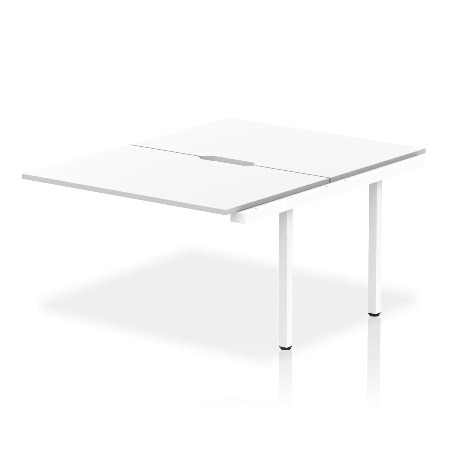 Evolve Plus 1200mm B2B Office Bench Desk Ext Kit White Top White Frame