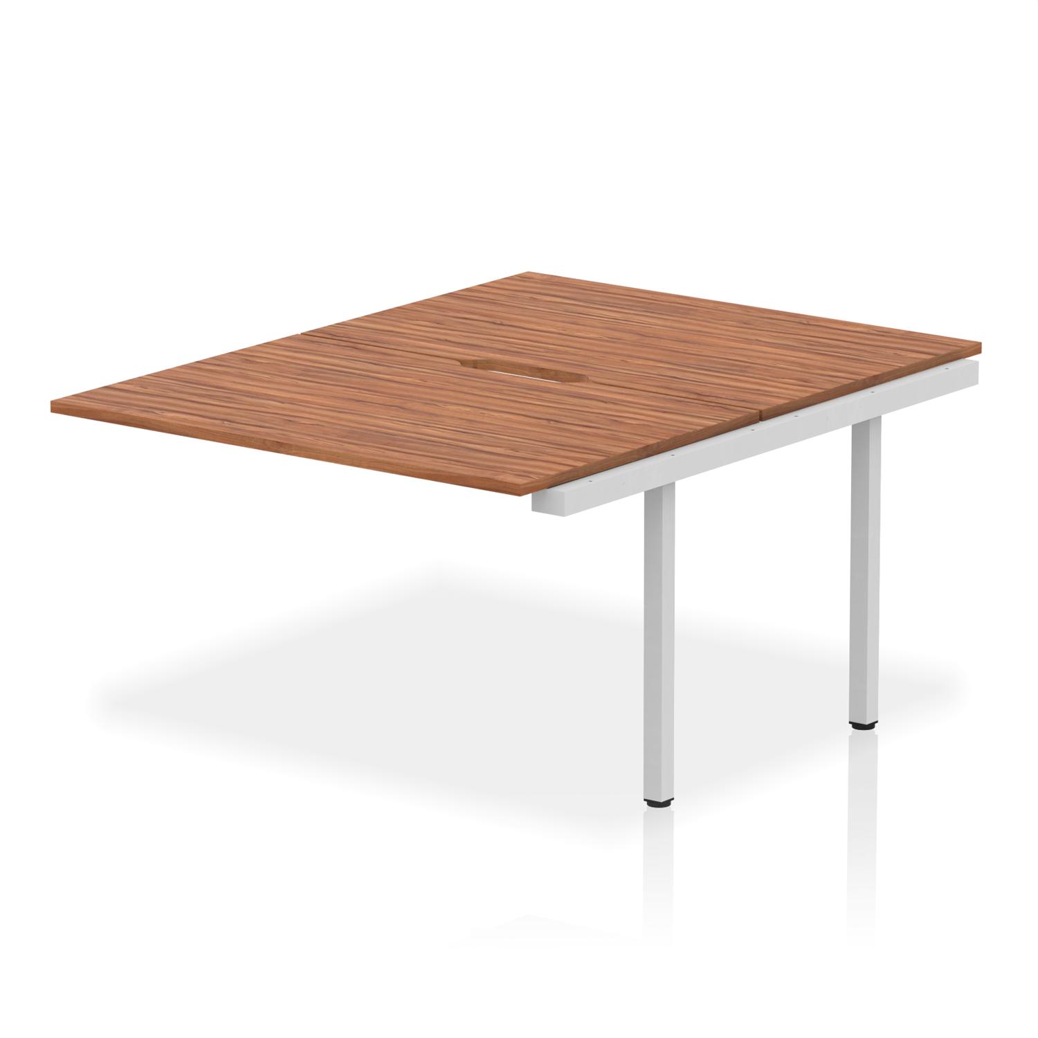 Evolve Plus 1200mm B2B Office Bench Desk Ext Kit Walnut Top Silver Frame