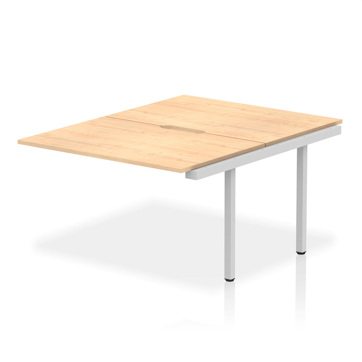 Evolve Plus 1200mm B2B Office Bench Desk Ext Kit Maple Top Silver Frame