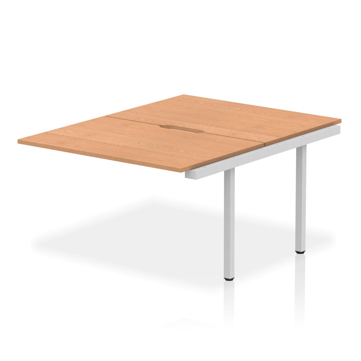Evolve Plus 1200mm B2B Office Bench Desk Ext Kit Oak Top Silver Frame