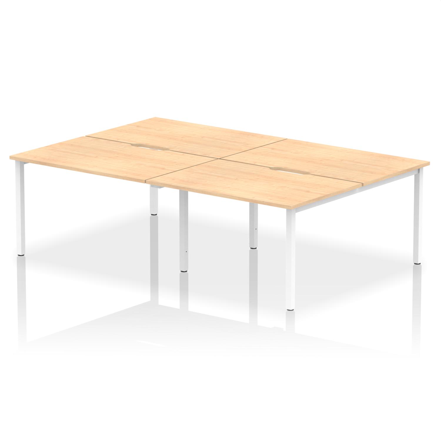 Evolve Plus 1200mm B2B 4 Person Office Bench Desk Maple Top White Frame