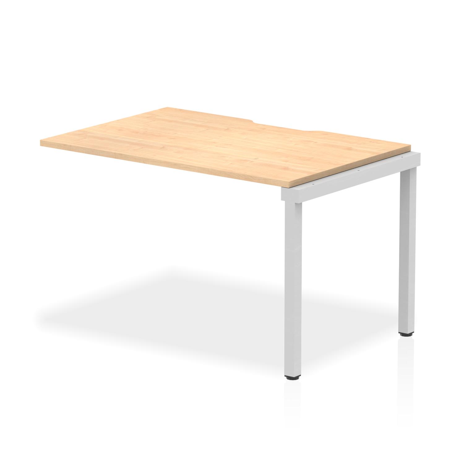 Evolve Plus 1200mm Single Row Office Bench Desk Ext Kit Maple Top Silver Frame