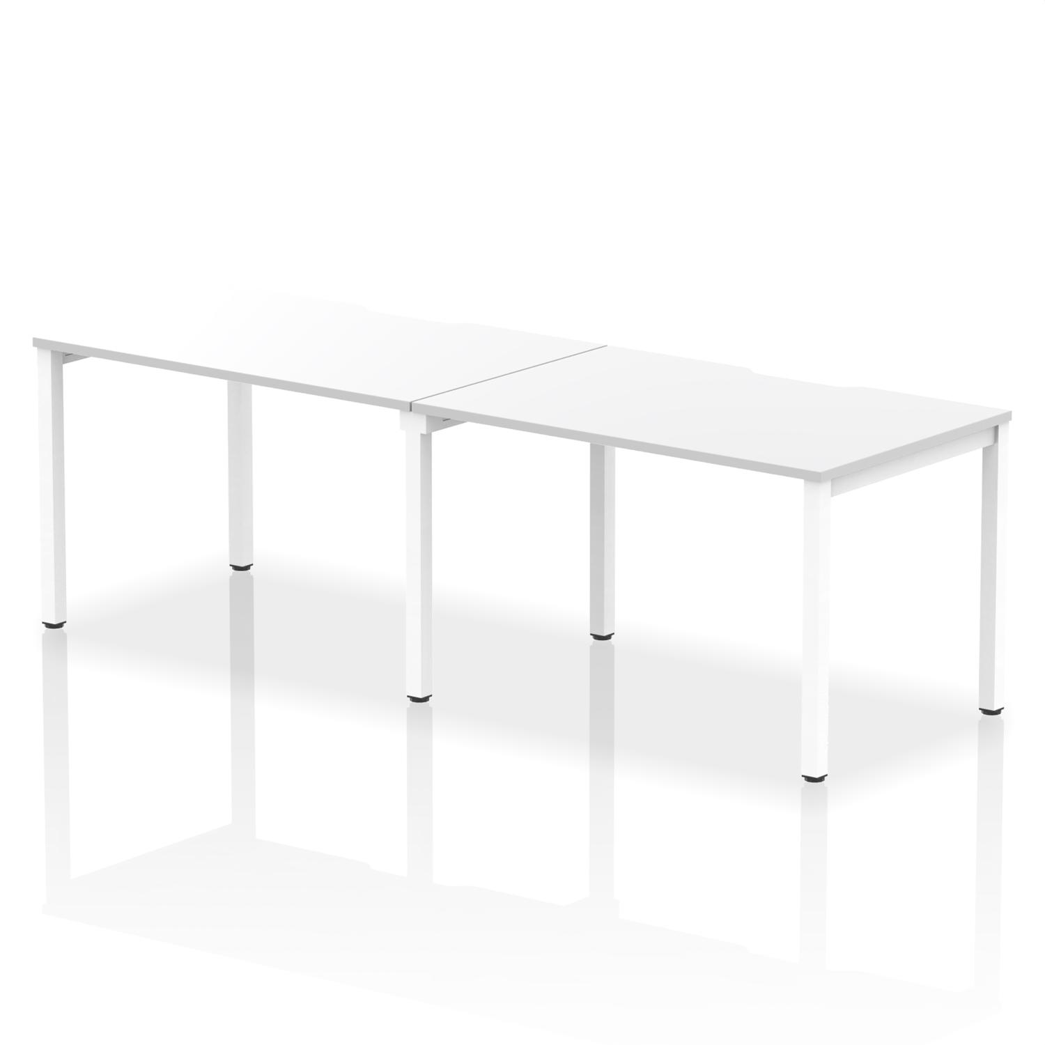 Evolve Plus 1200mm Single Row 2 Person Office Bench Desk White Top White Frame