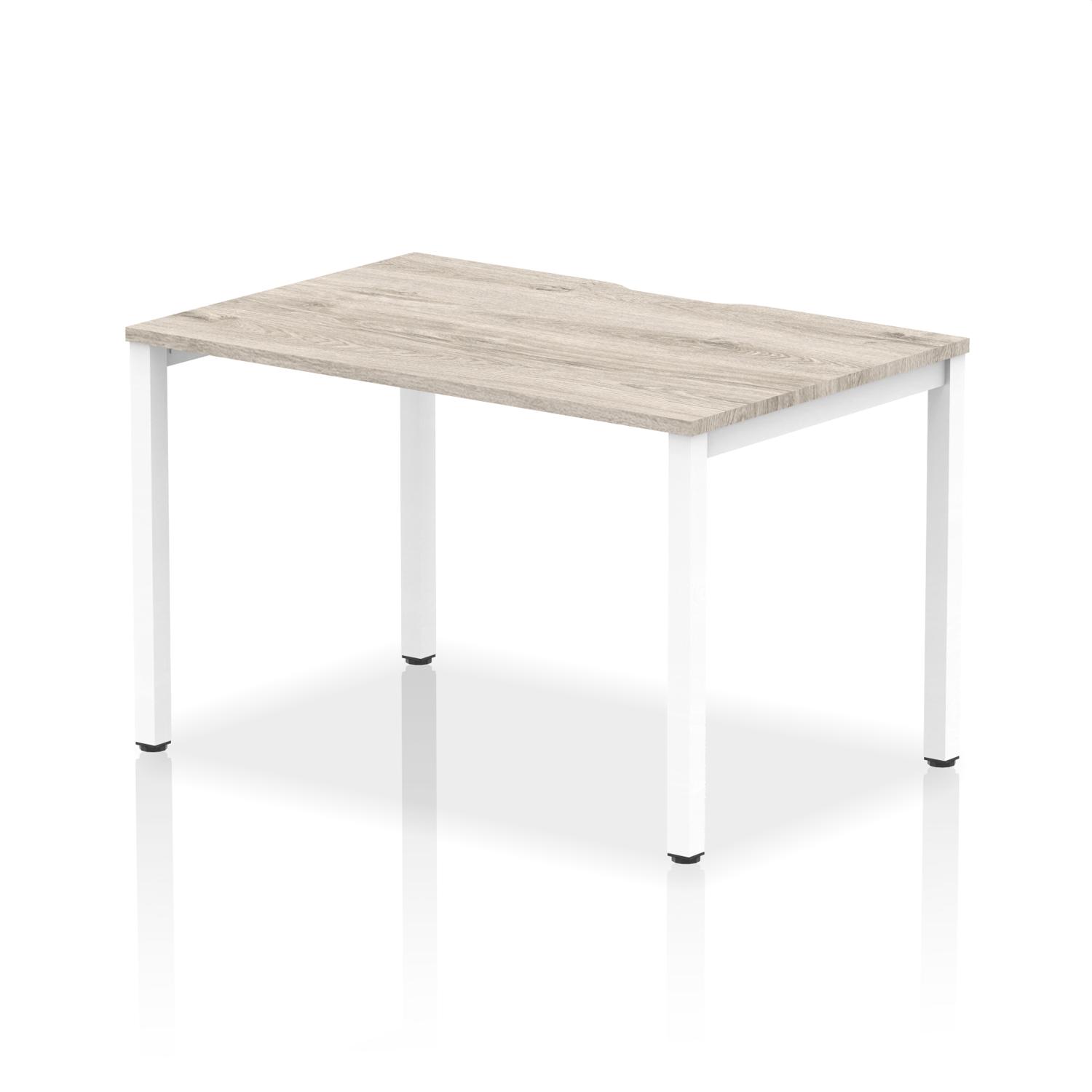 Evolve Plus 1200mm Single Starter Office Bench Desk Grey Oak Top White Frame
