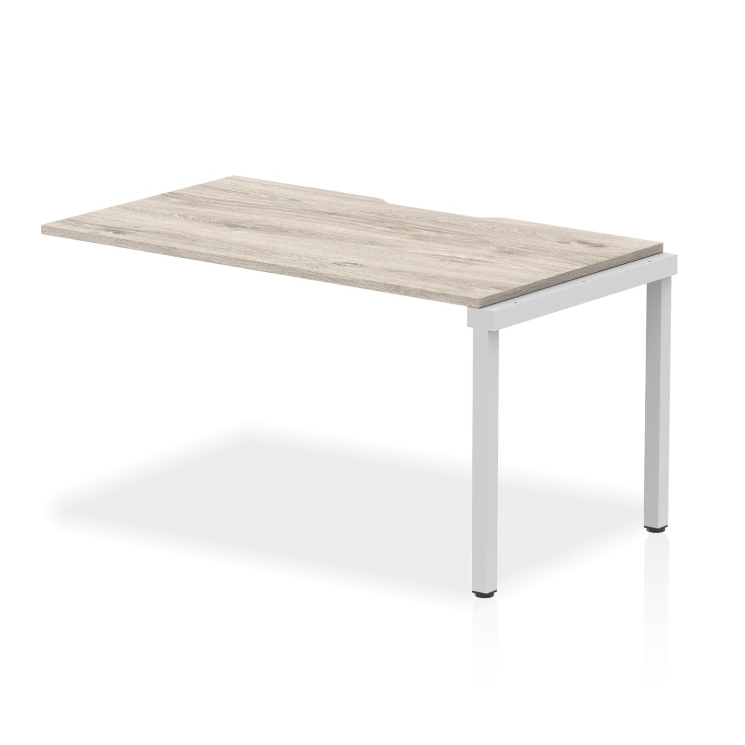Evolve Plus 1400mm Single Row Office Bench Desk Ext Kit Grey Oak Top Silver Frame