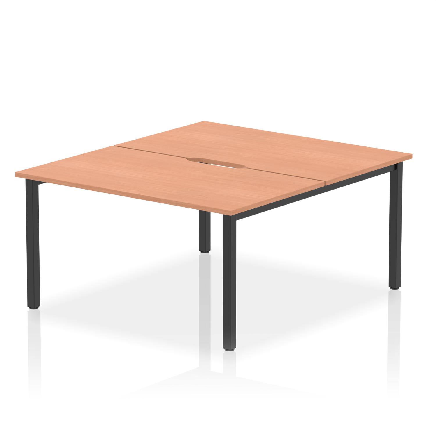 Evolve Plus 1400mm B2B 2 Person Office Bench Desk Beech Top Black Frame