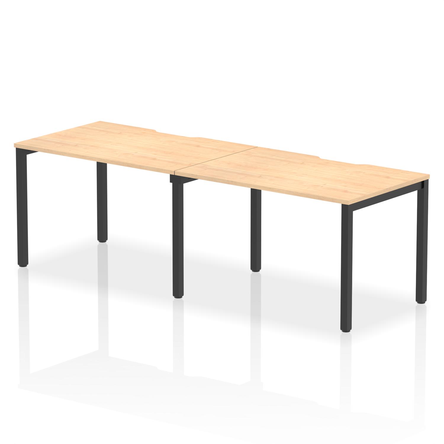 Evolve Plus 1200mm Single Row 2 Person Office Bench Desk Maple Top Black Frame