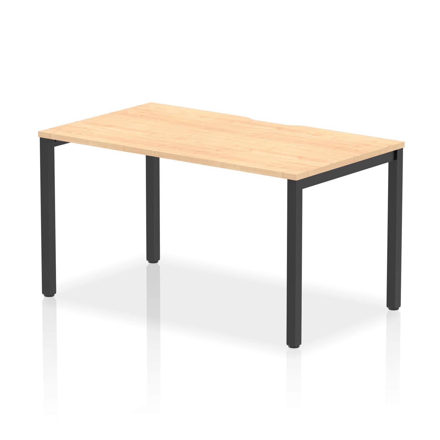 Evolve Plus 1400mm Single Starter Office Bench Desk Maple Top Black Frame