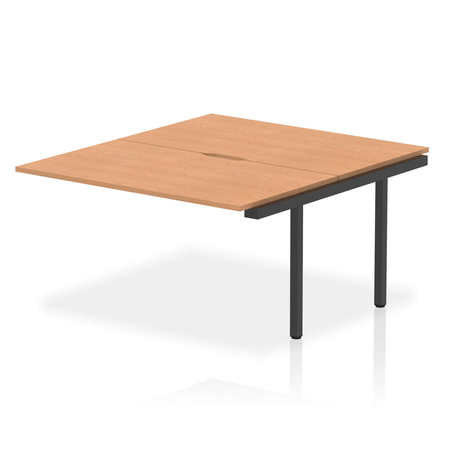 Evolve Plus 1400mm B2B Office Bench Desk Ext Kit Oak Top Black Frame