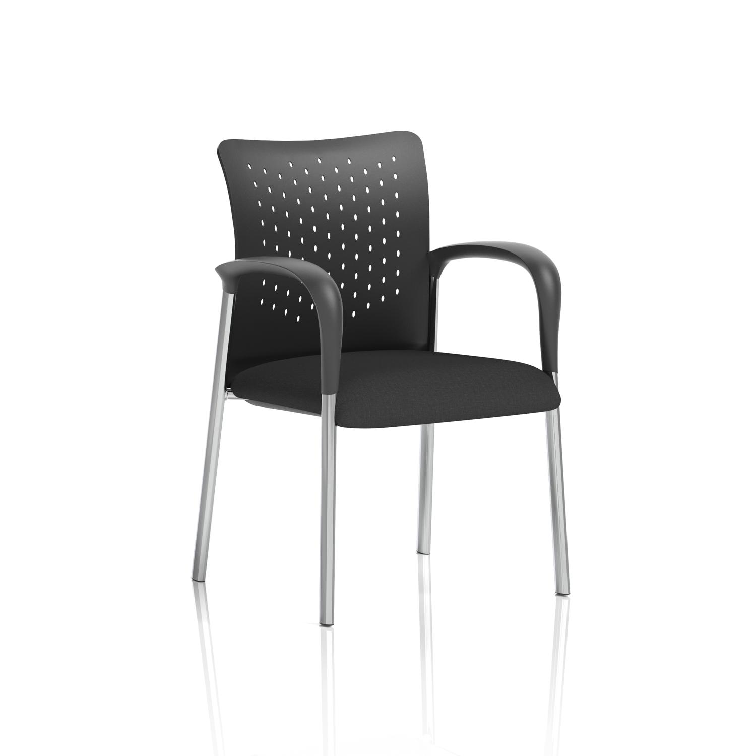 Academy Visitor With Arms Nylon Back Black Seat