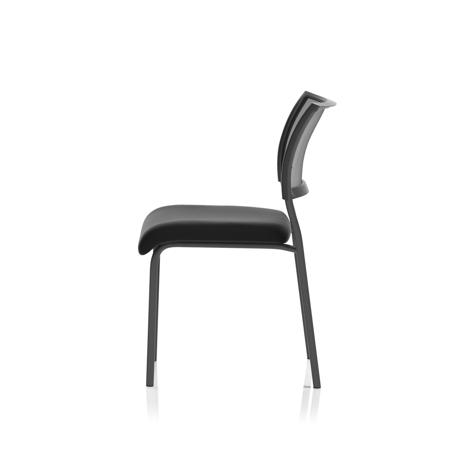 Brunswick Black Frame Without Arms Black Fabric Seat