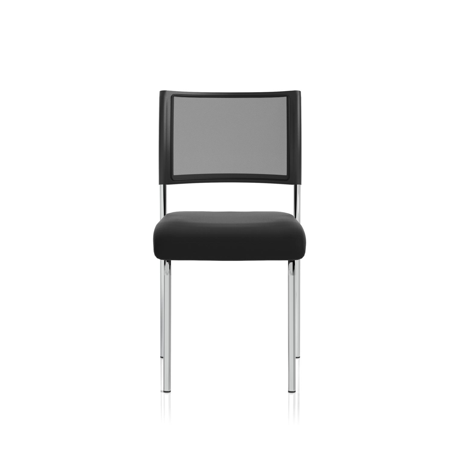 Brunswick Chrome Frame Without Arms Black Fabric Seat