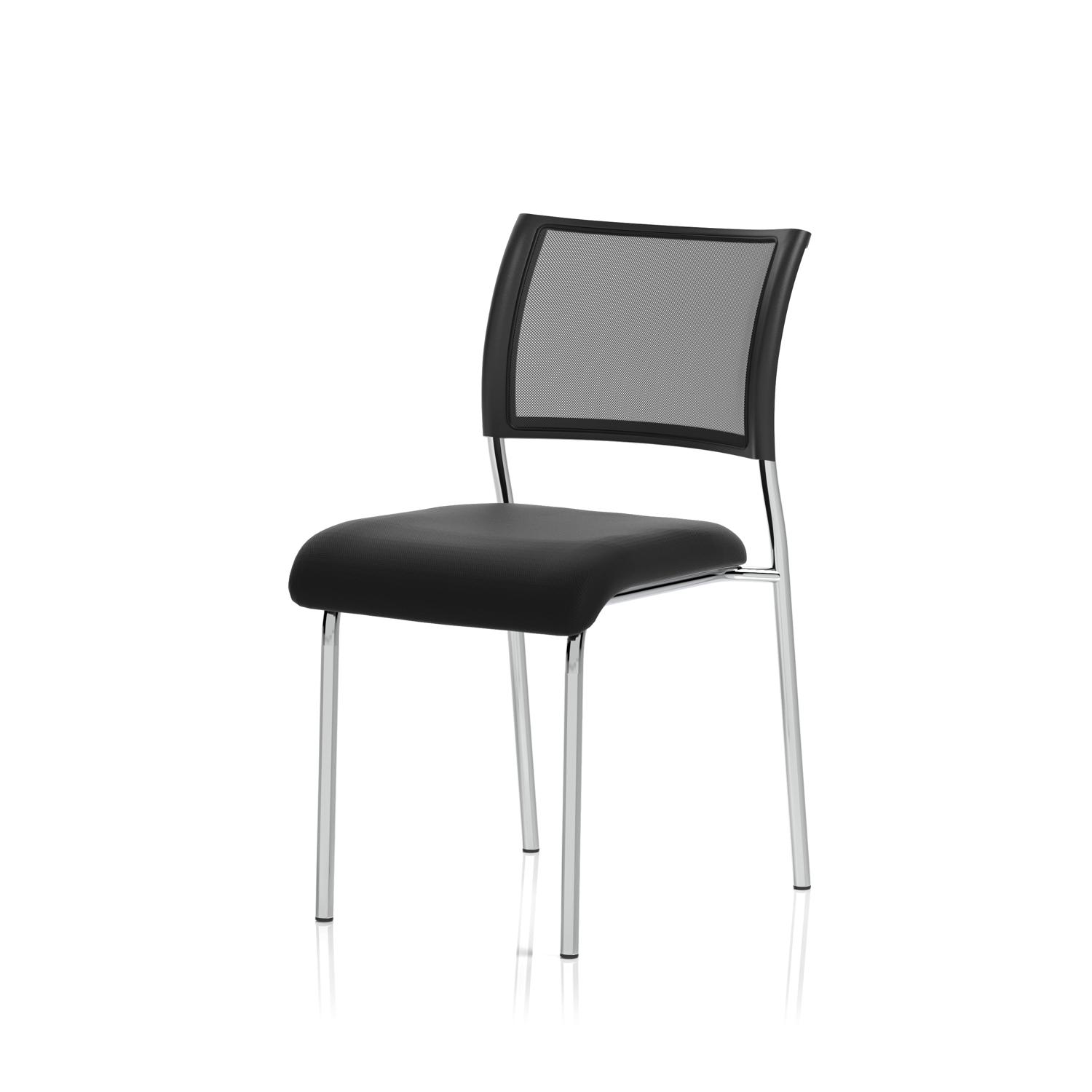 Brunswick Chrome Frame Without Arms Black Fabric Seat