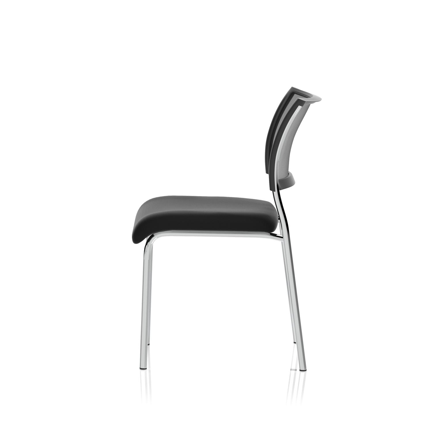 Brunswick Chrome Frame Without Arms Black Fabric Seat