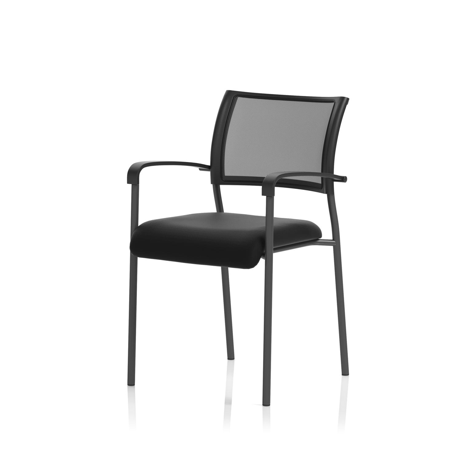 Brunswick Black Frame With Arms Black Fabric Seat