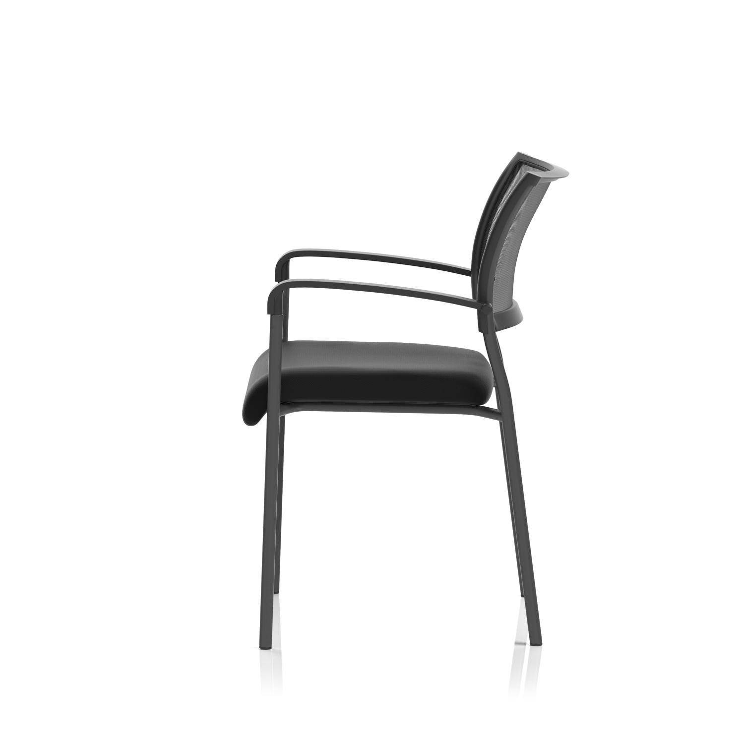 Brunswick Black Frame With Arms Black Fabric Seat