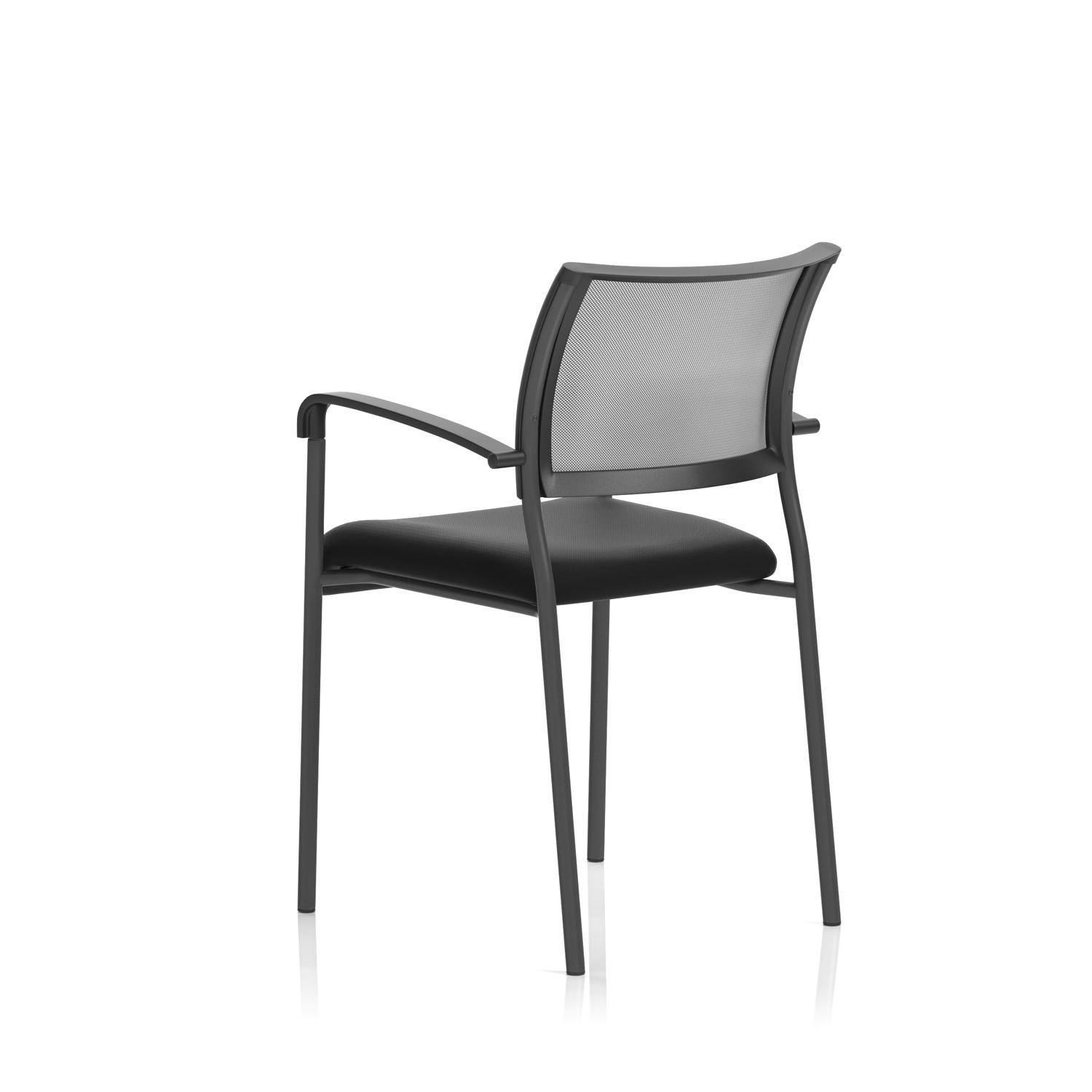Brunswick Black Frame With Arms Black Fabric Seat