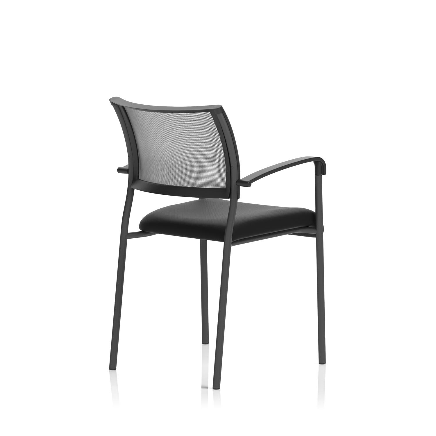 Brunswick Black Frame With Arms Black Fabric Seat