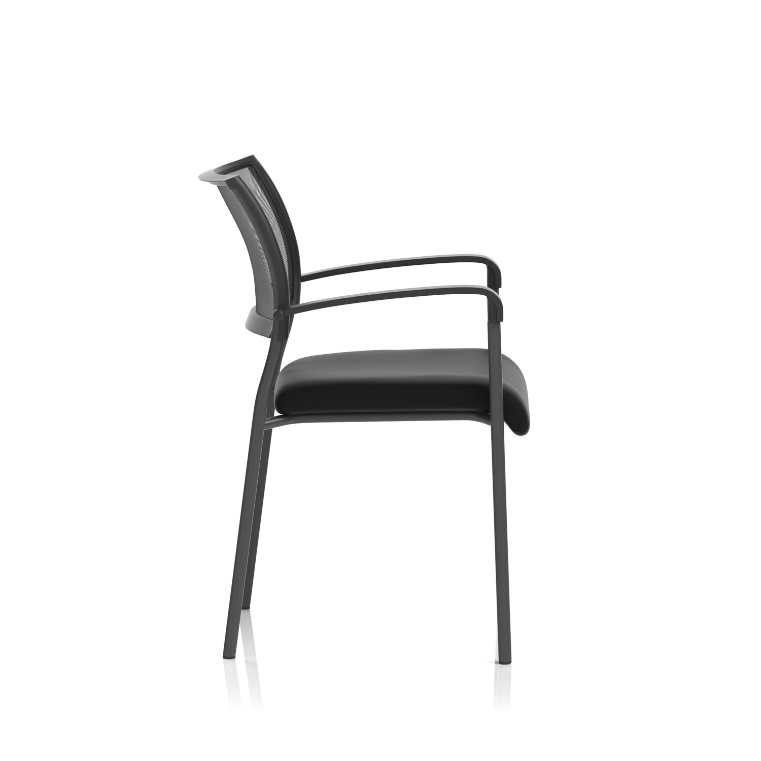 Brunswick Black Frame With Arms Black Fabric Seat