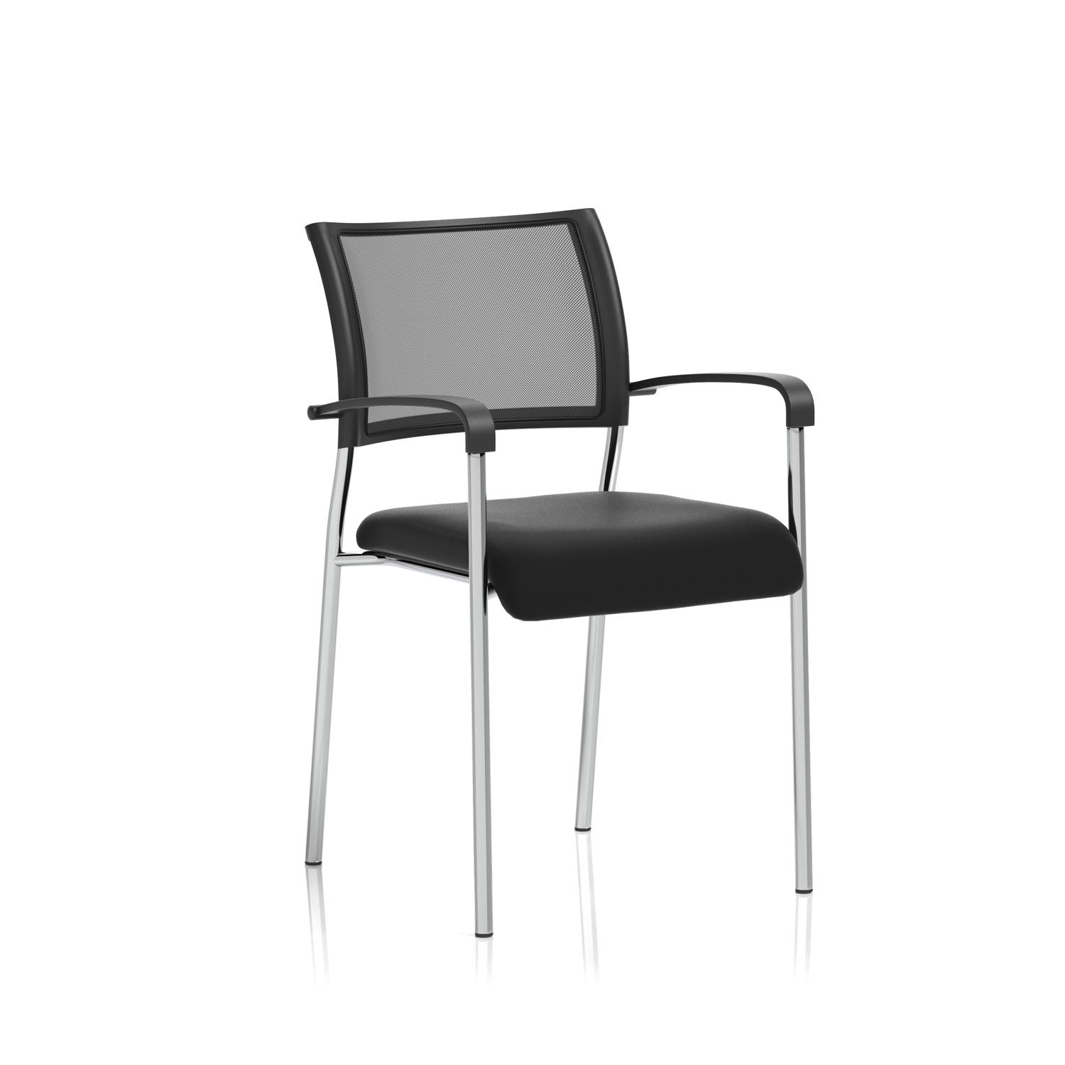 Brunswick Chrome Frame With Arms Black Fabric Seat