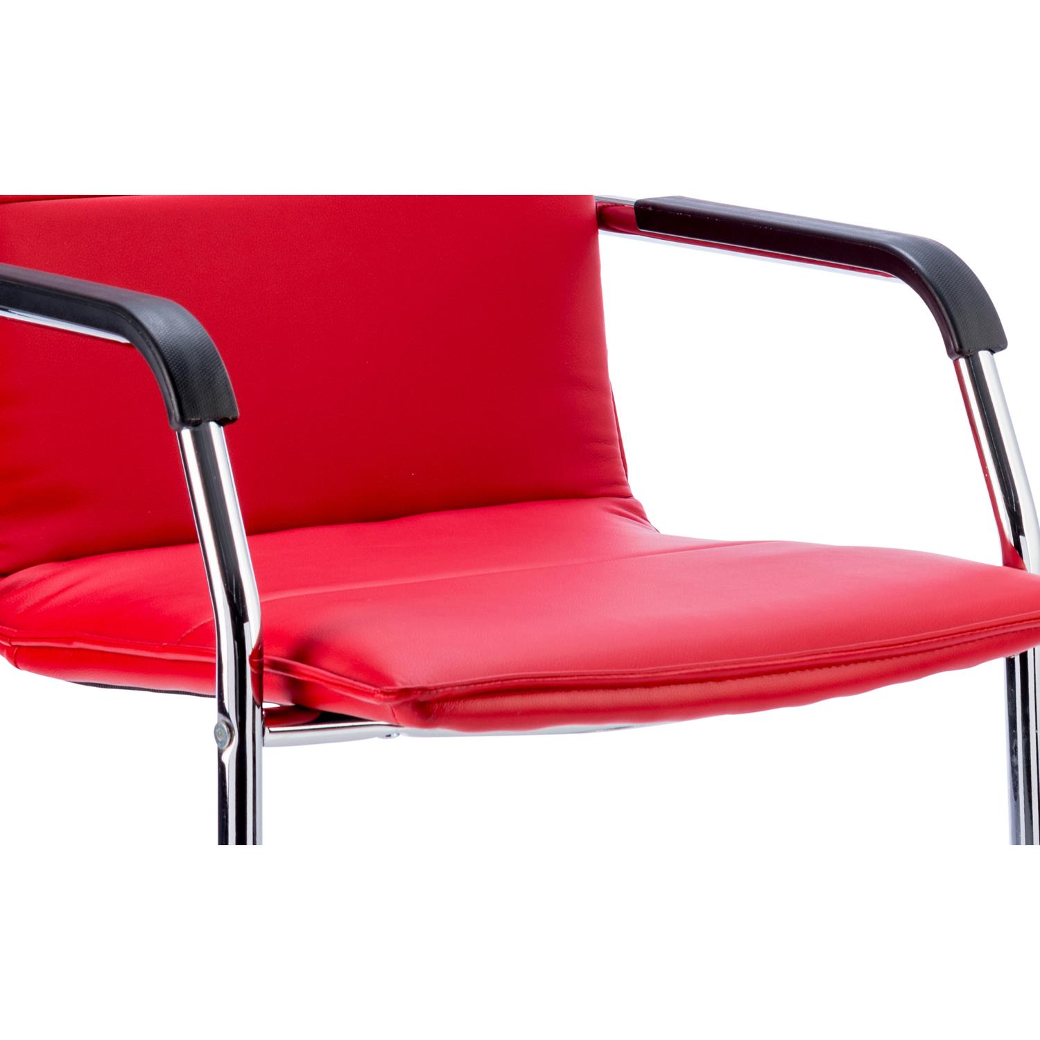Echo Cantilever Chair With Arms Red Soft Bonded Leather Echo Cantilever Chair With Arms Red Soft Bonded Leather