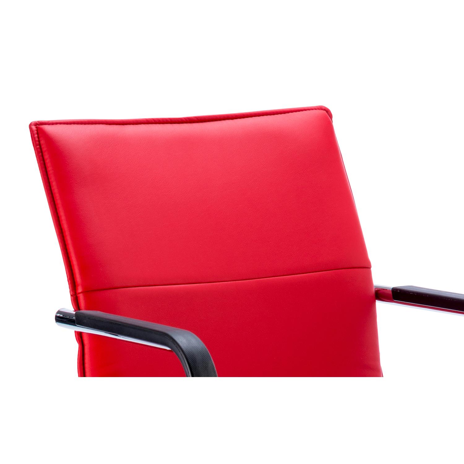 Echo Cantilever Chair With Arms Red Soft Bonded Leather Echo Cantilever Chair With Arms Red Soft Bonded Leather