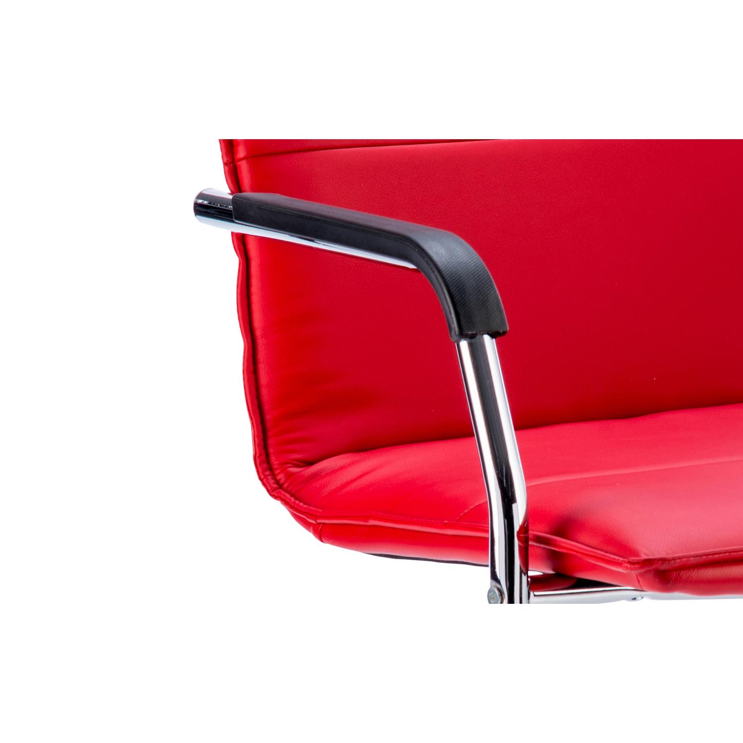 Echo Cantilever Chair With Arms Red Soft Bonded Leather Echo Cantilever Chair With Arms Red Soft Bonded Leather