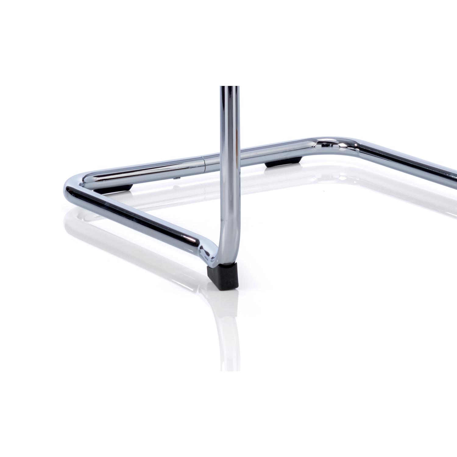 Echo Cantilever Chair With Arms White Soft Bonded Leather