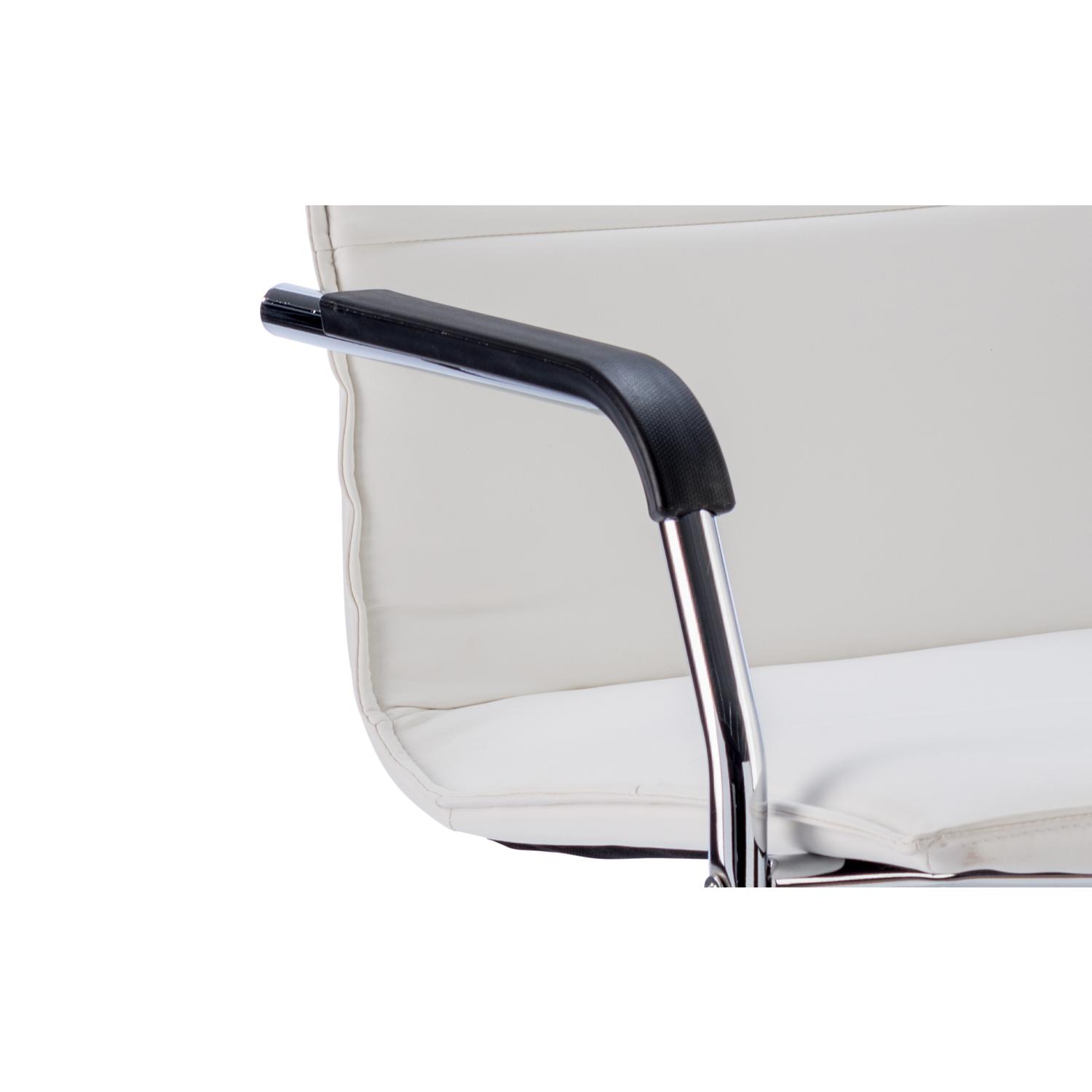 Echo Cantilever Chair With Arms White Soft Bonded Leather