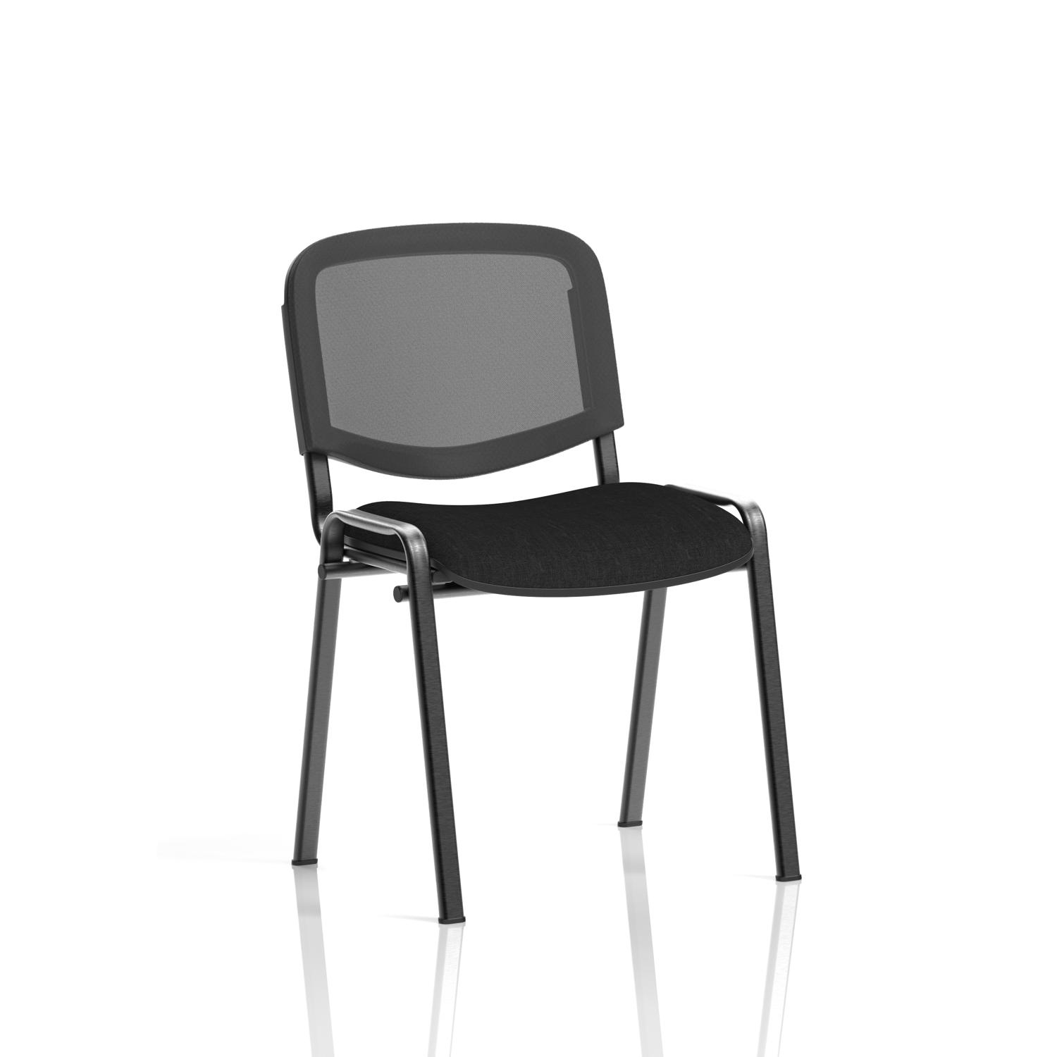 ISO Stacking Chair Mesh Back Black Fabric Black Frame (MOQ of 4 - Priced Individually)