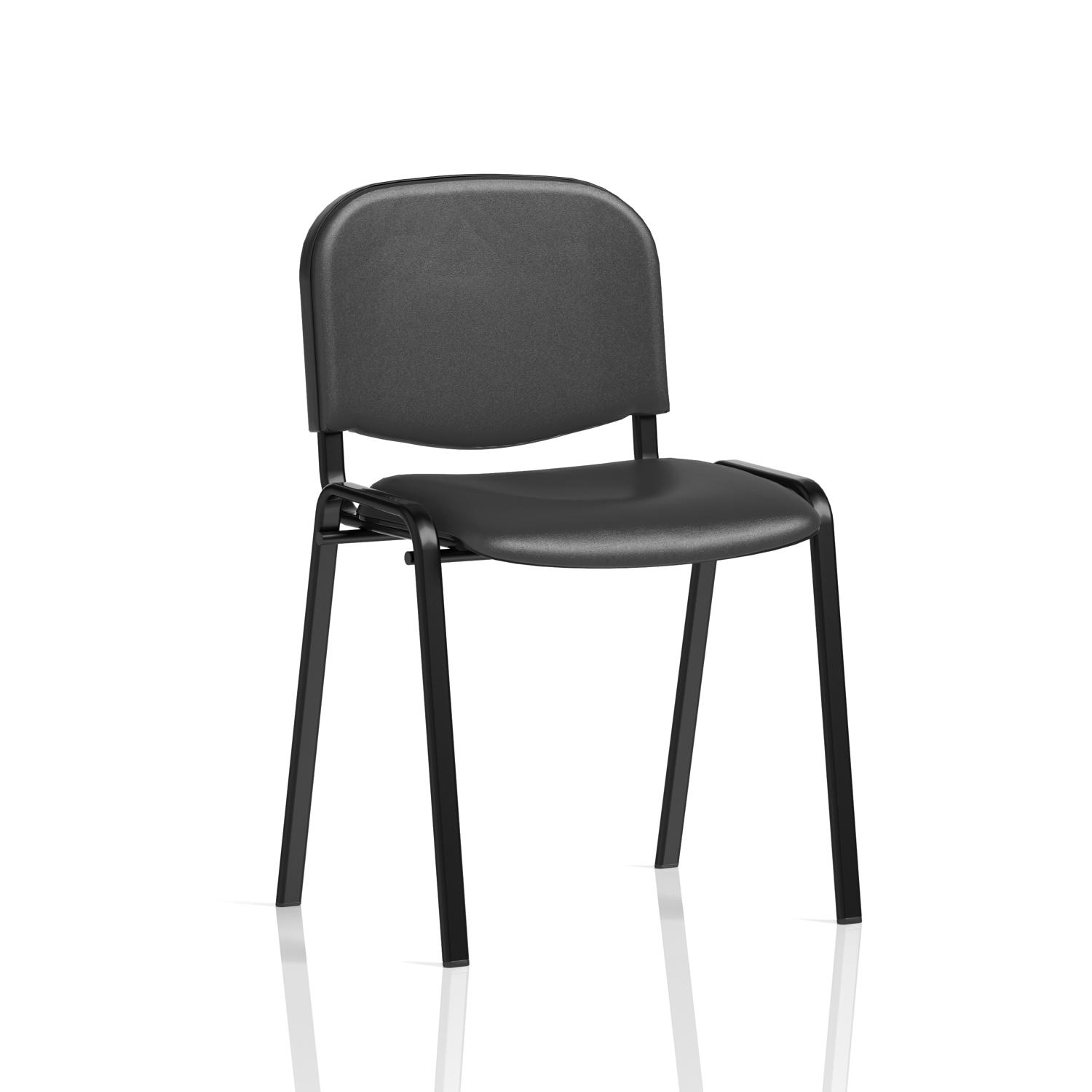 ISO Stacking Chair Black Vinyl Black Frame (MOQ of 4 - Priced Individually)